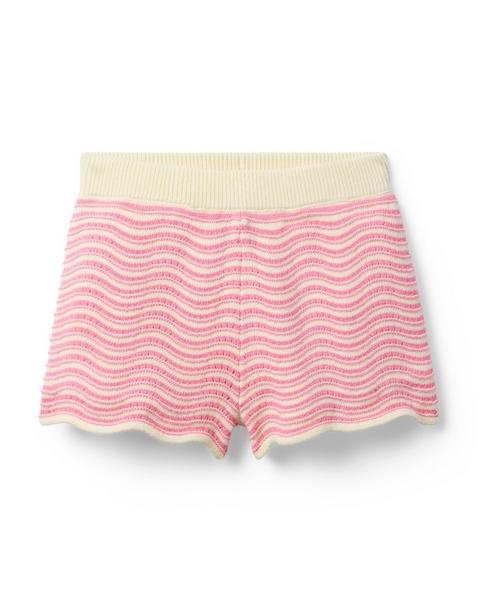 Wavy Striped Sweater Short
