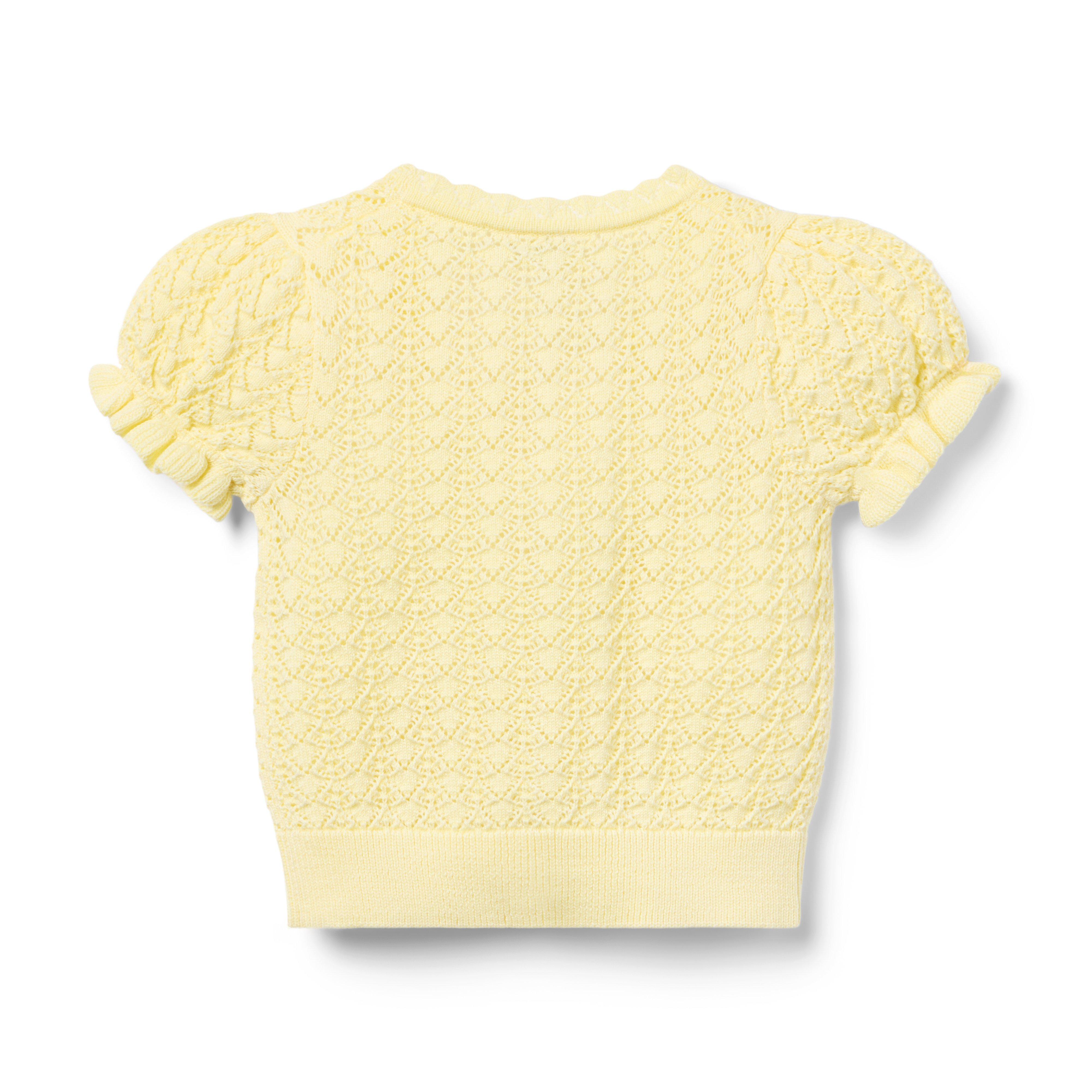 Pointelle Puff Sleeve Cardigan image number 1