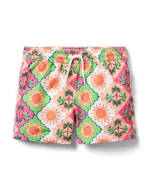 Recycled Palm Tile Swim Trunk