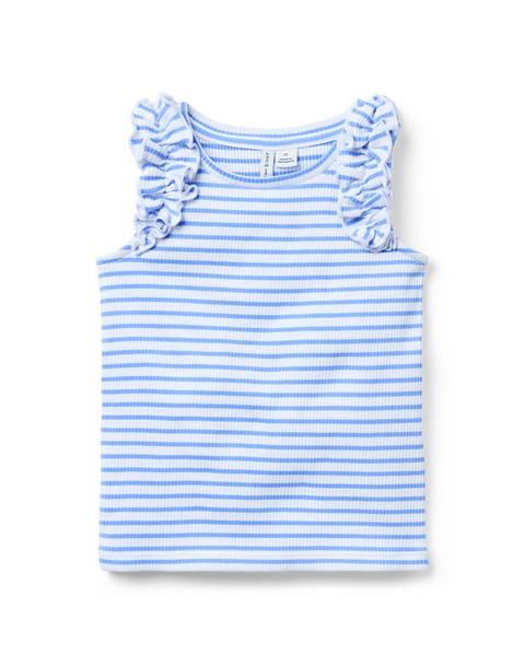 Striped Ruffle Sleeve Top