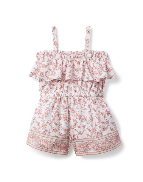 The Floral Fresco Romper - White Floral