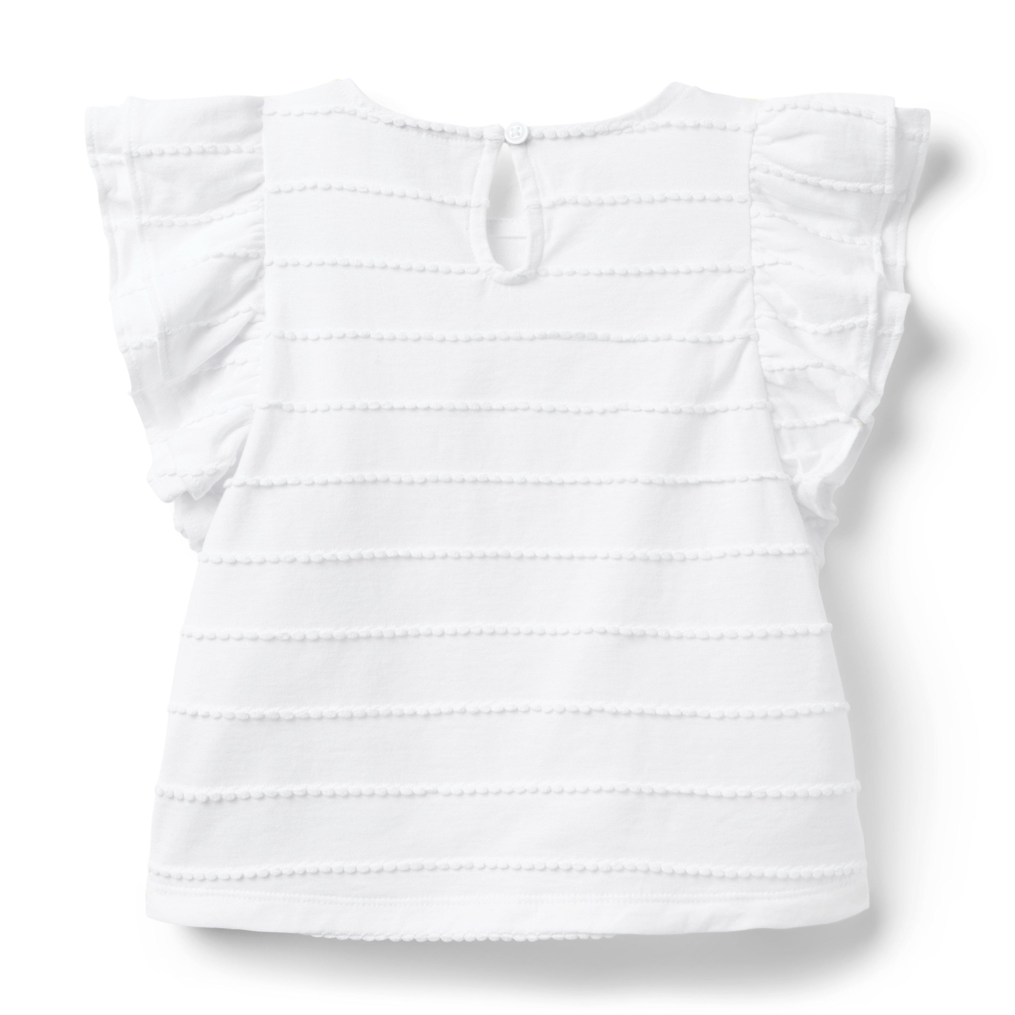 Textured Stripe Ruffle Sleeve Top image number 1