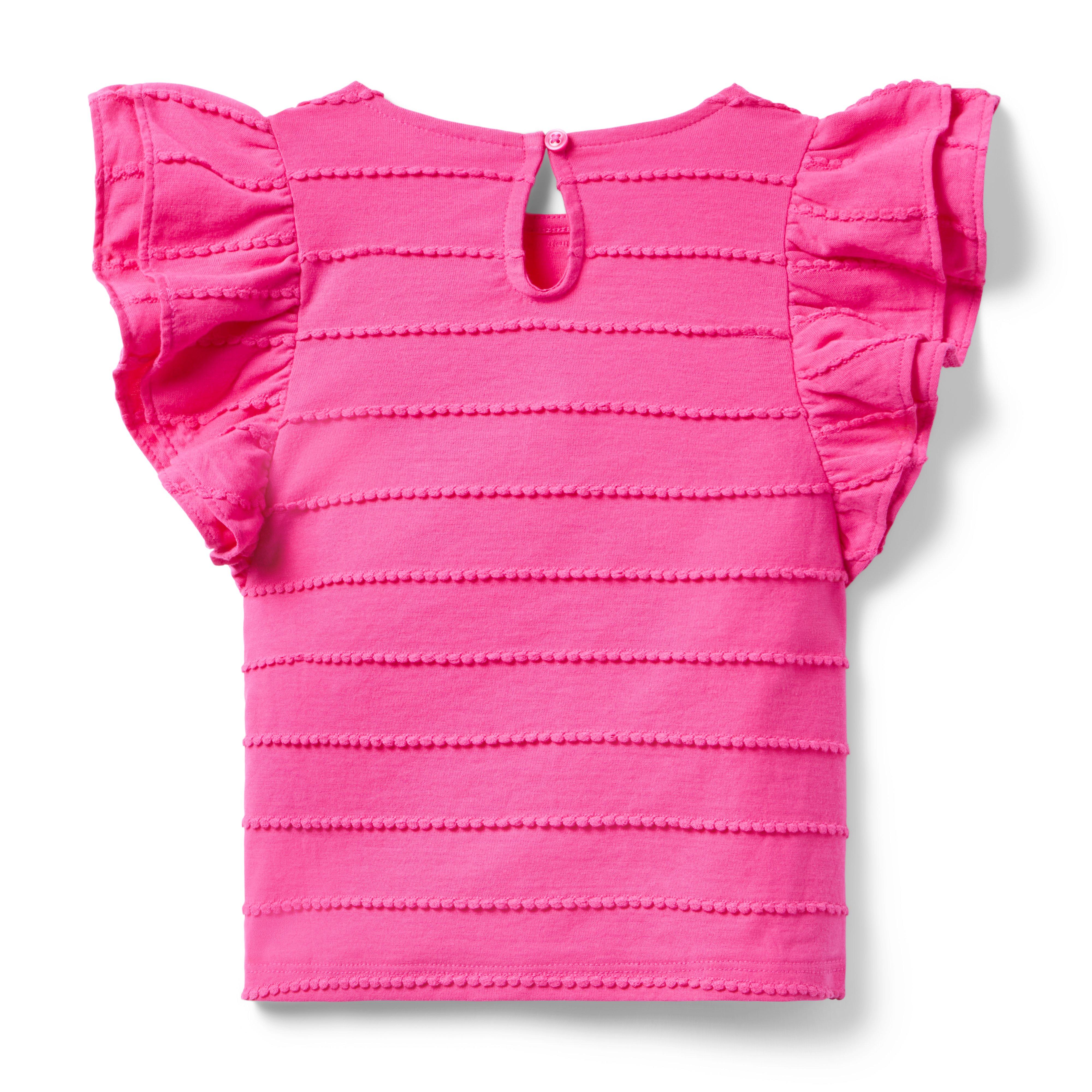 Textured Stripe Ruffle Sleeve Top image number 1