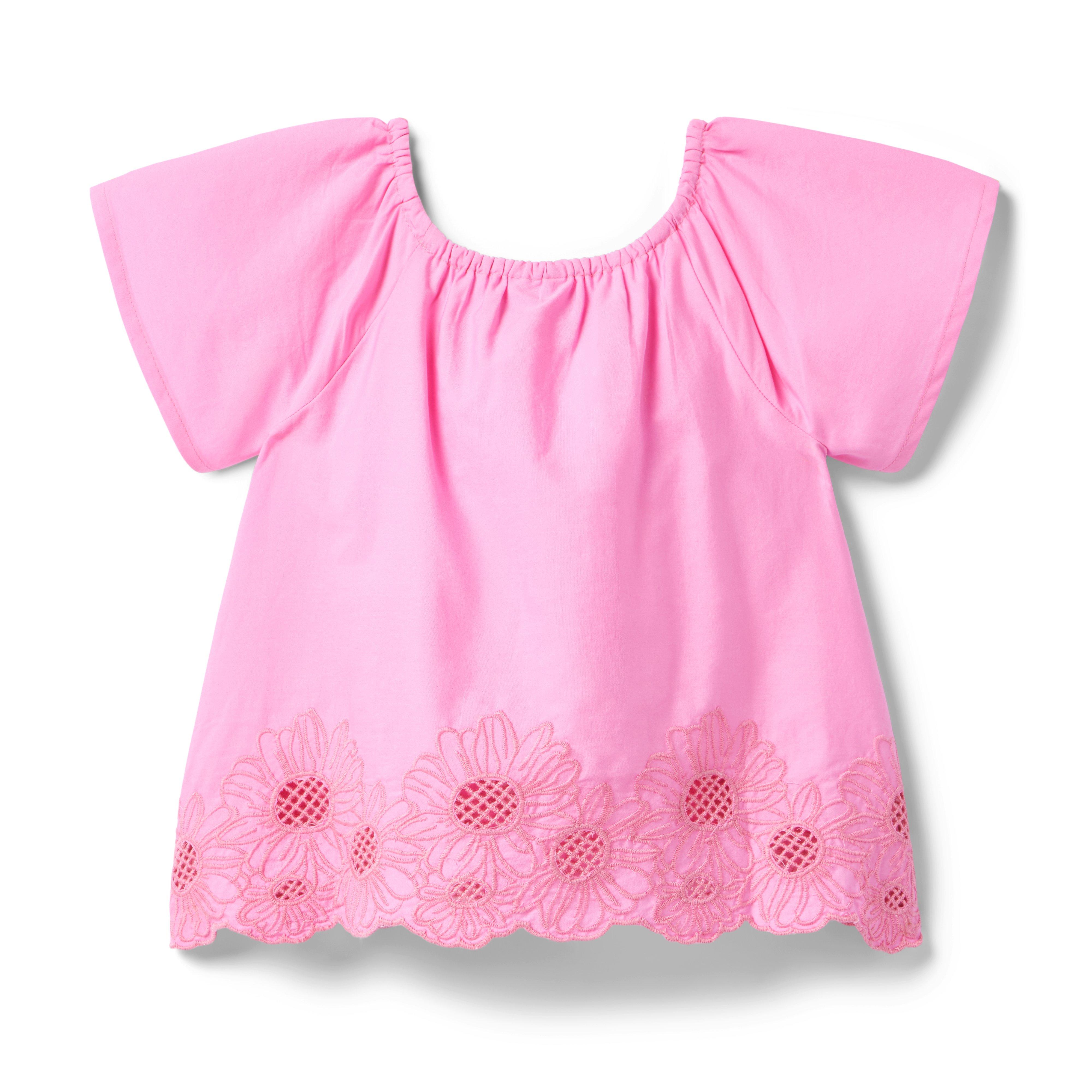 Embroidered Floral Hem Top image number 1