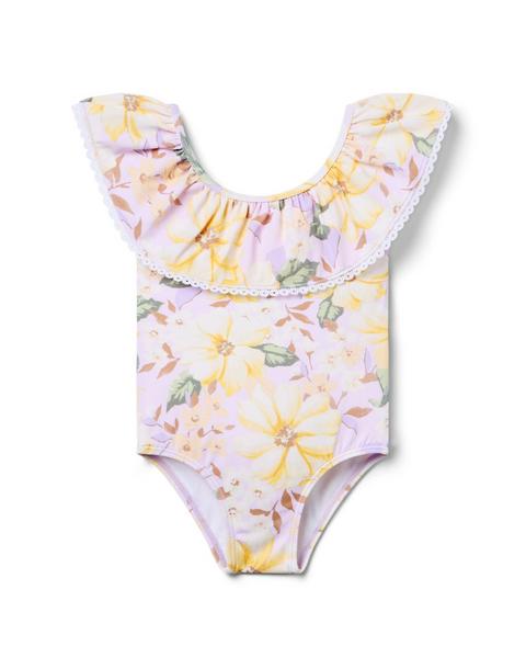 Recycled Floral Ruffle Swimsuit
