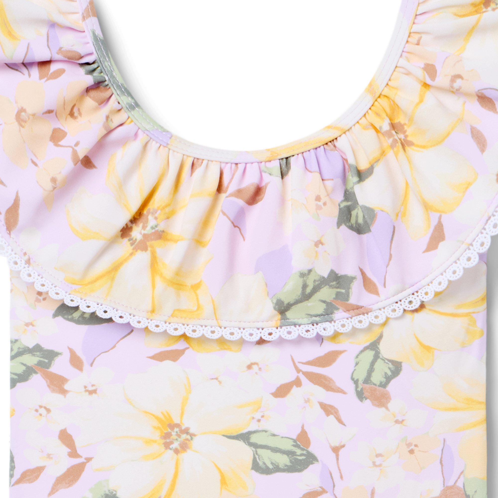 Recycled Floral Ruffle Swimsuit image number 2