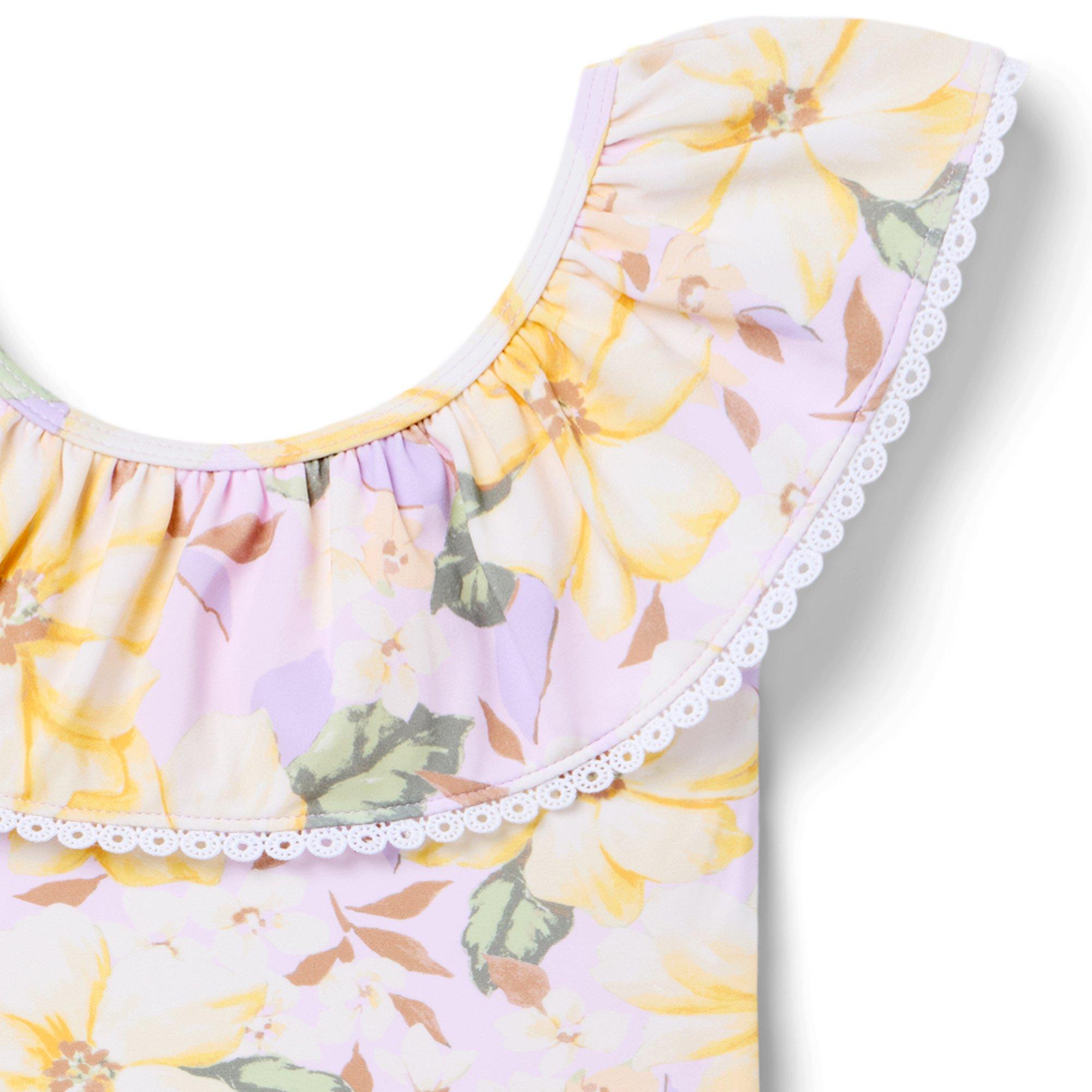 Recycled Floral Ruffle Swimsuit image number 3