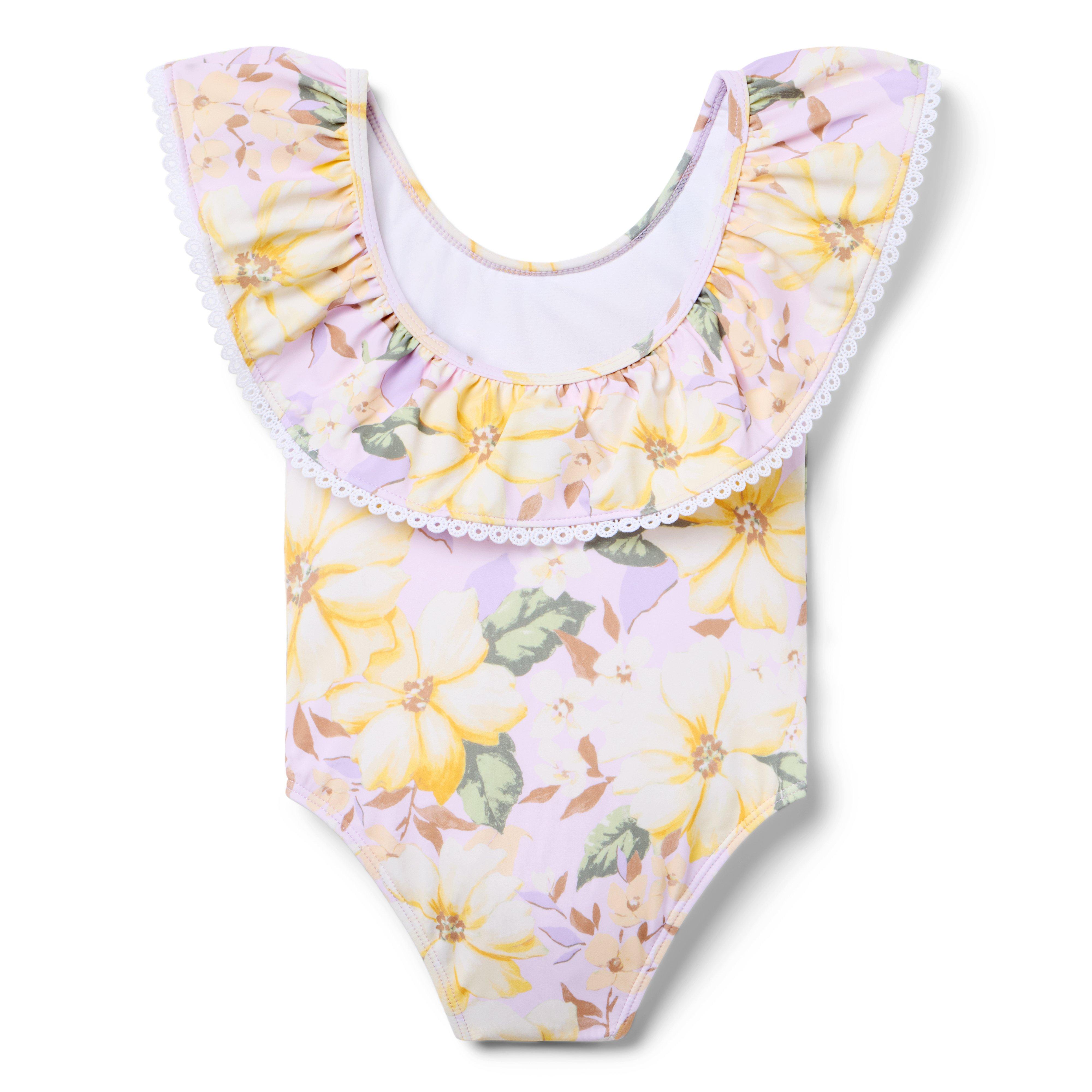 Recycled Floral Ruffle Swimsuit image number 1