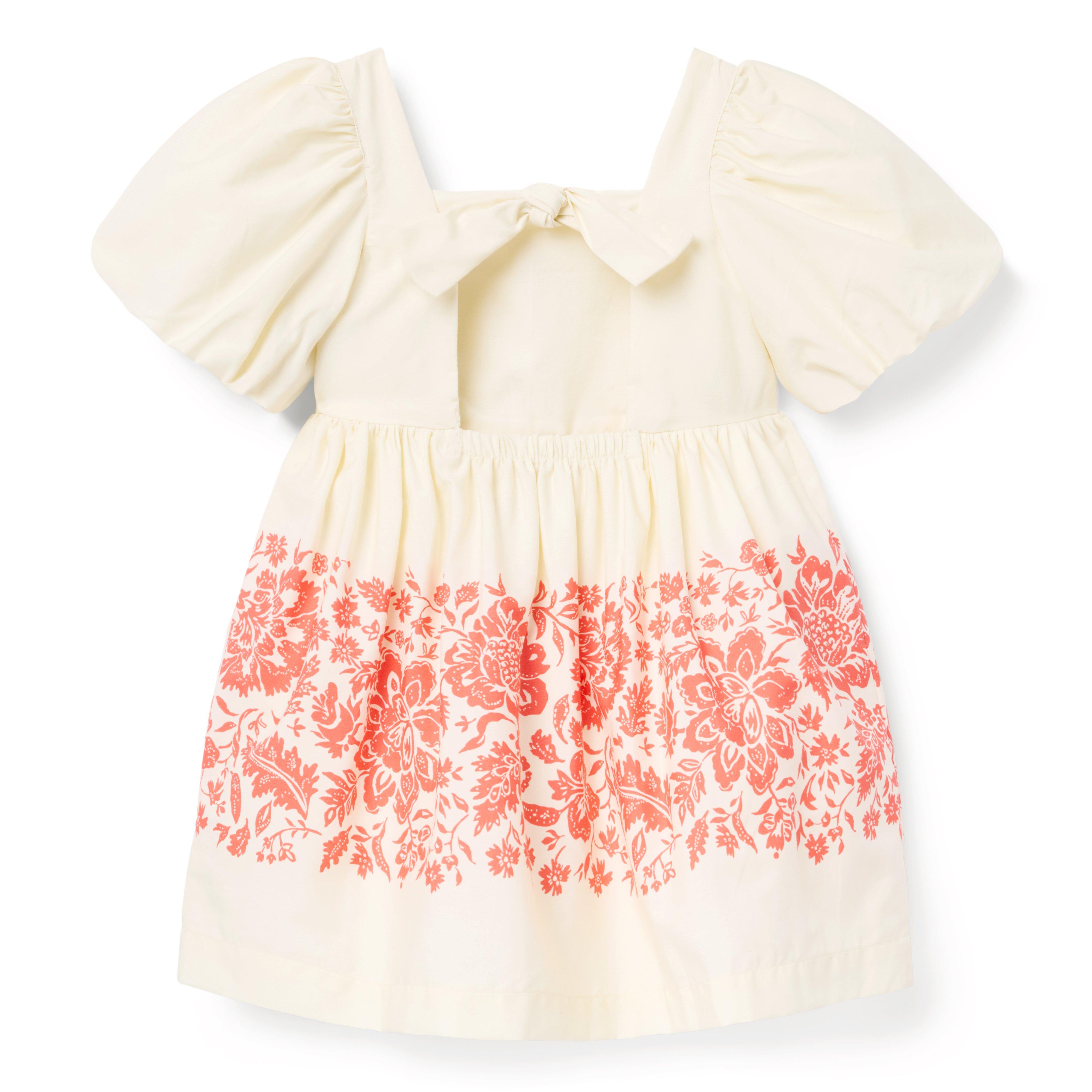 Floral Border Puff Sleeve Dress image number 1