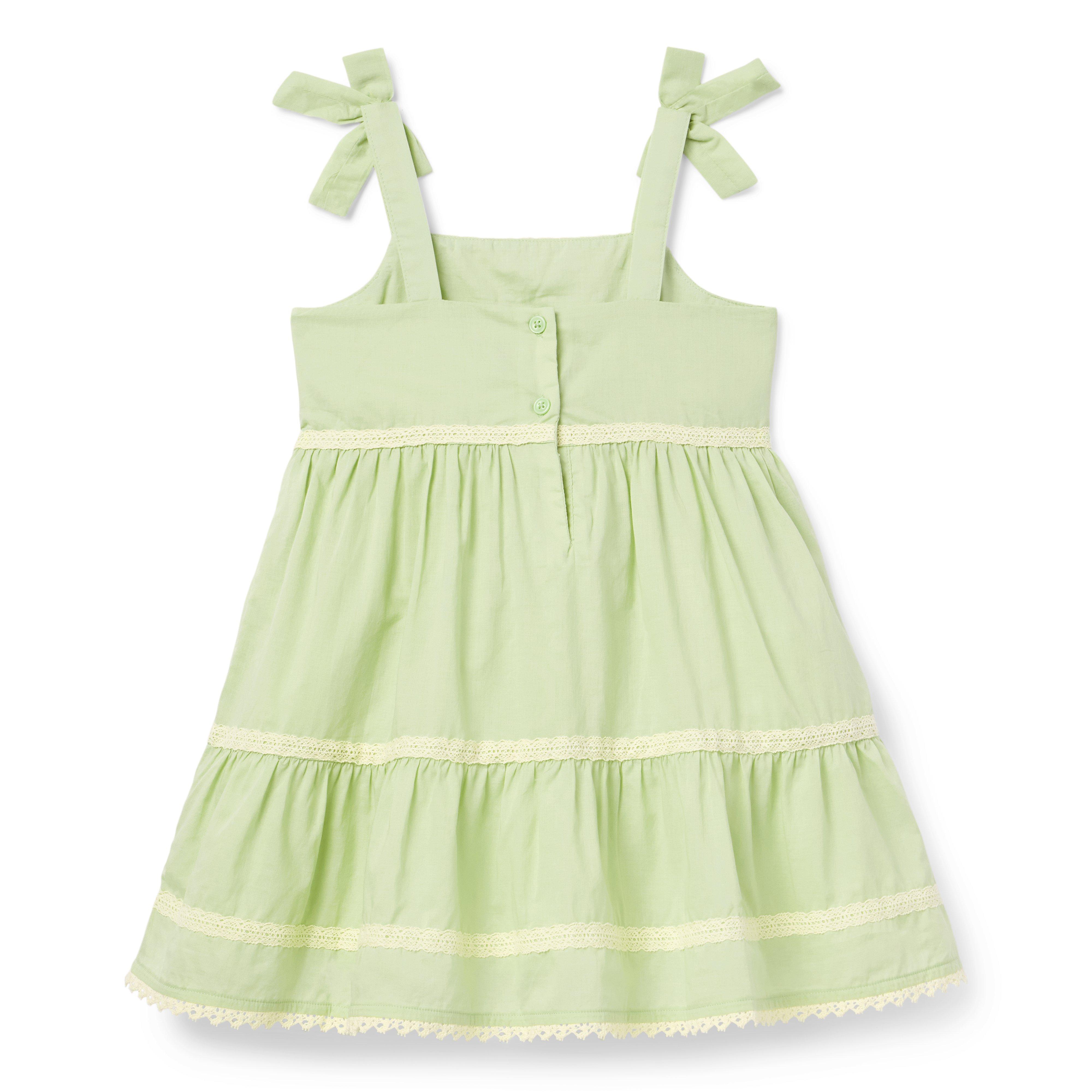 Embroidered Floral Bow Dress image number 1