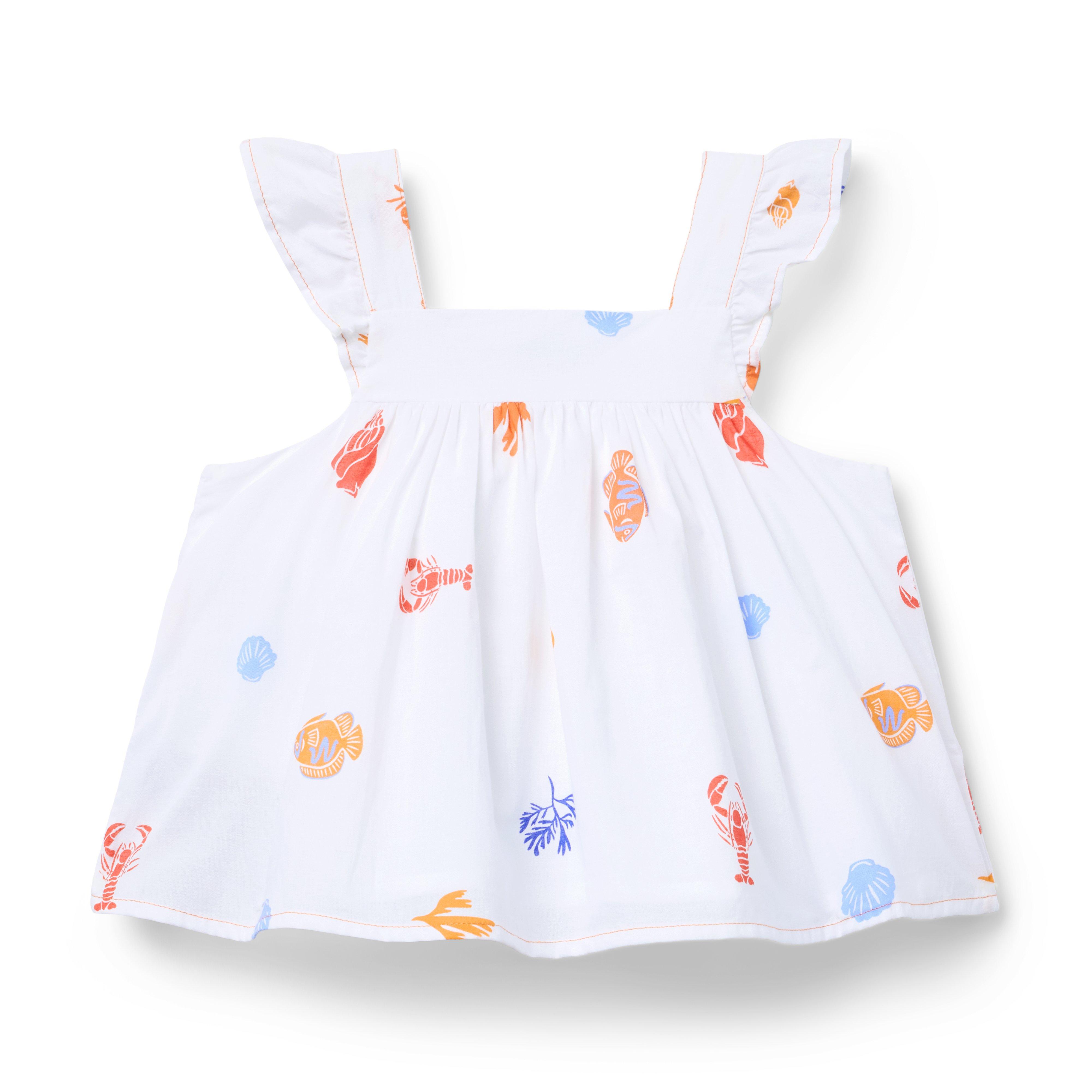 Ocean Icon Flutter Sleeve Top