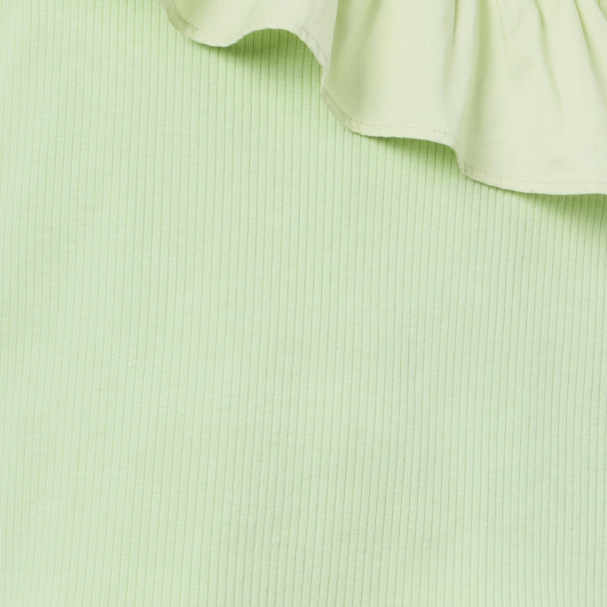 Ribbed Ruffle Shoulder Top image number 2