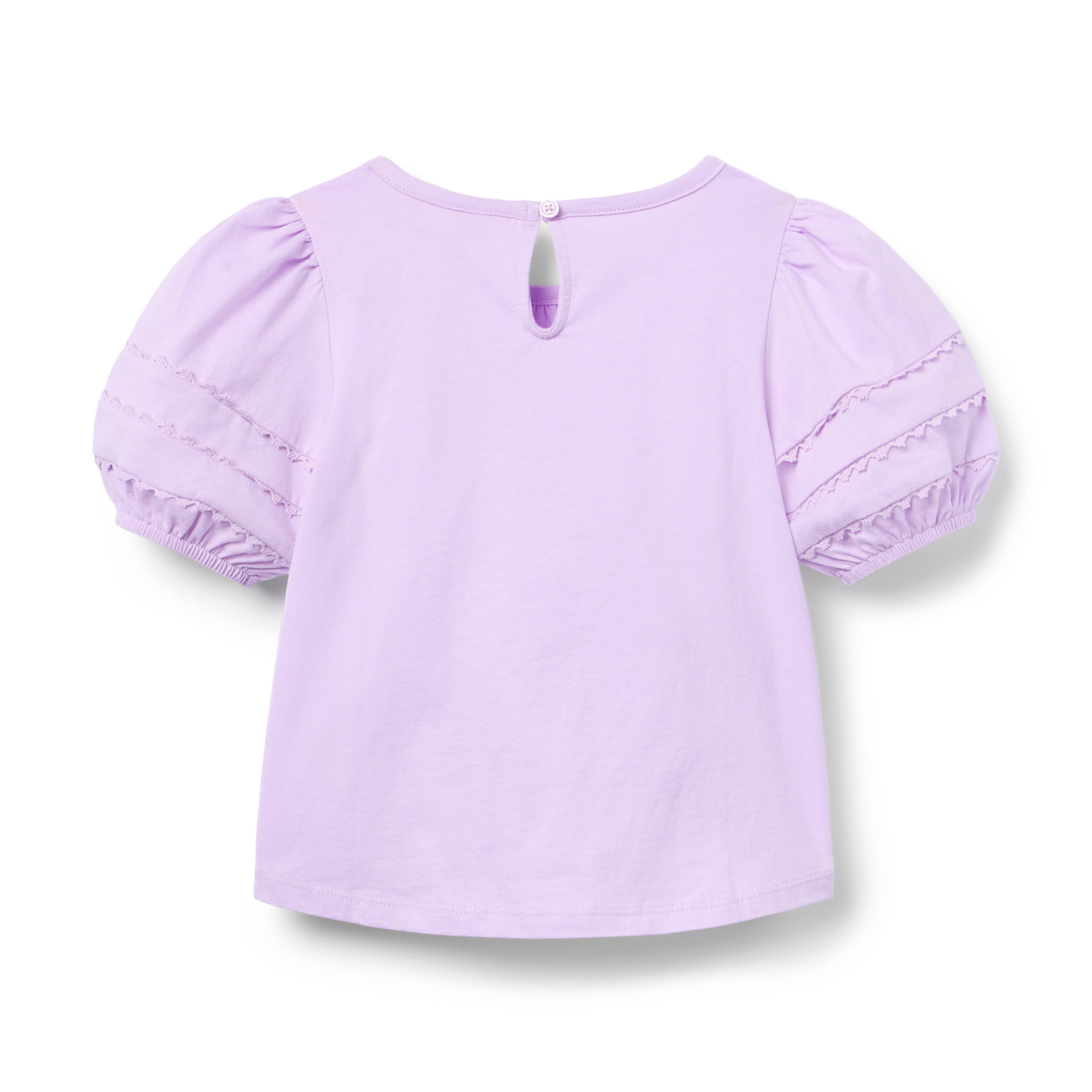 Lace Trim Puff Sleeve Top image number 1