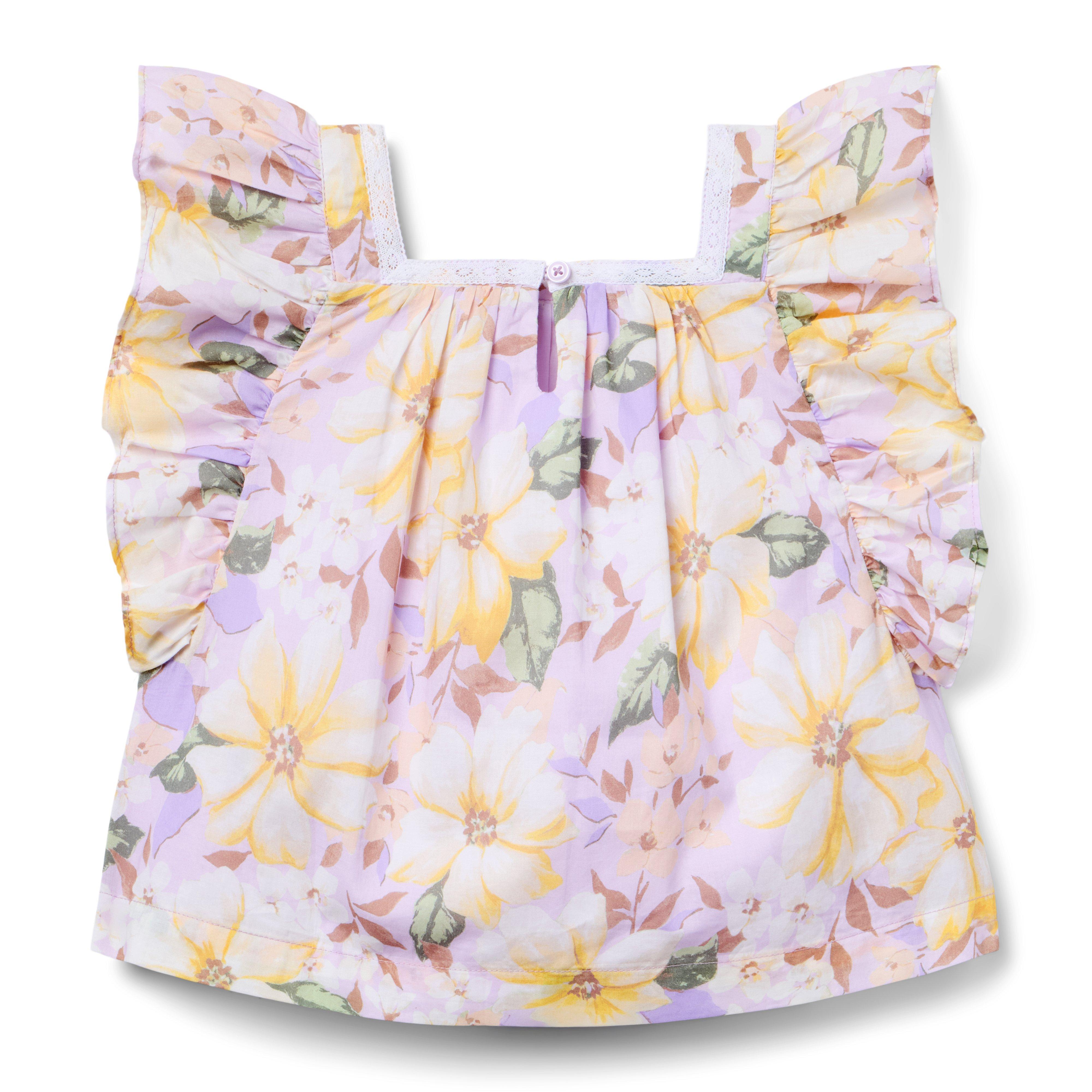 Floral Ruffle Sleeve Top image number 1