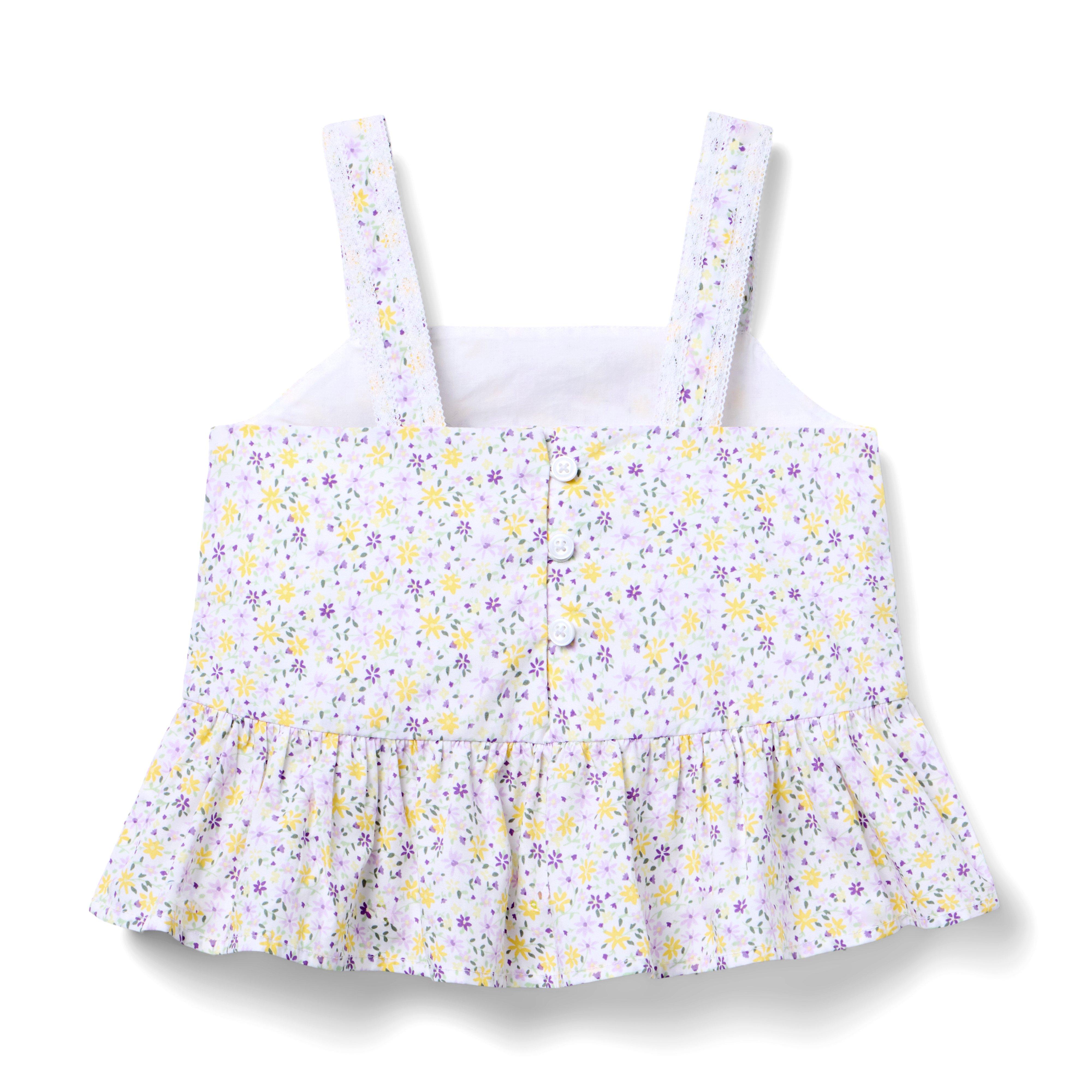 Ditsy Floral Pintuck Top image number 1