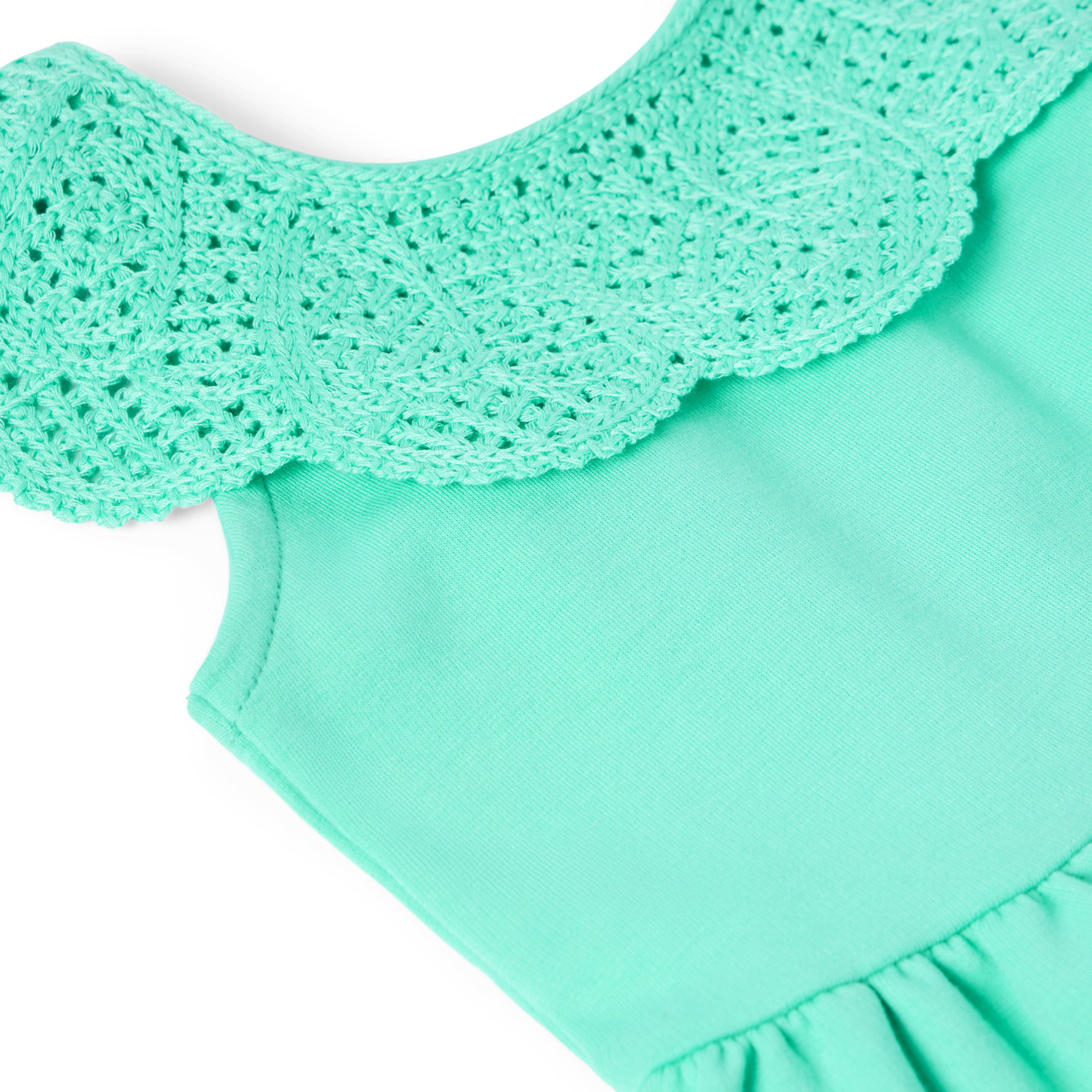 Crochet Collar Ponte Dress image number 2