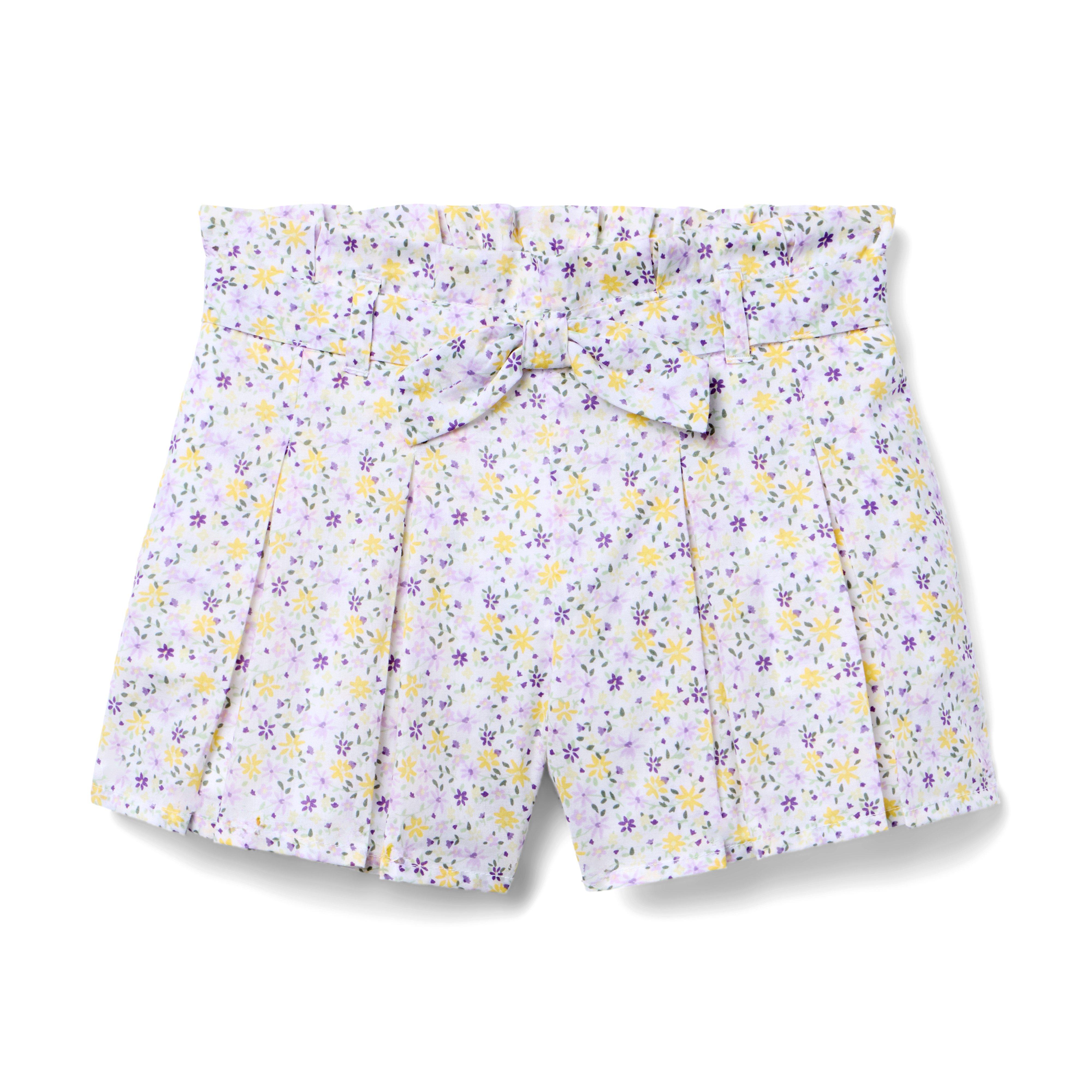 Ditsy Floral Pleated Paperbag Waist Short
