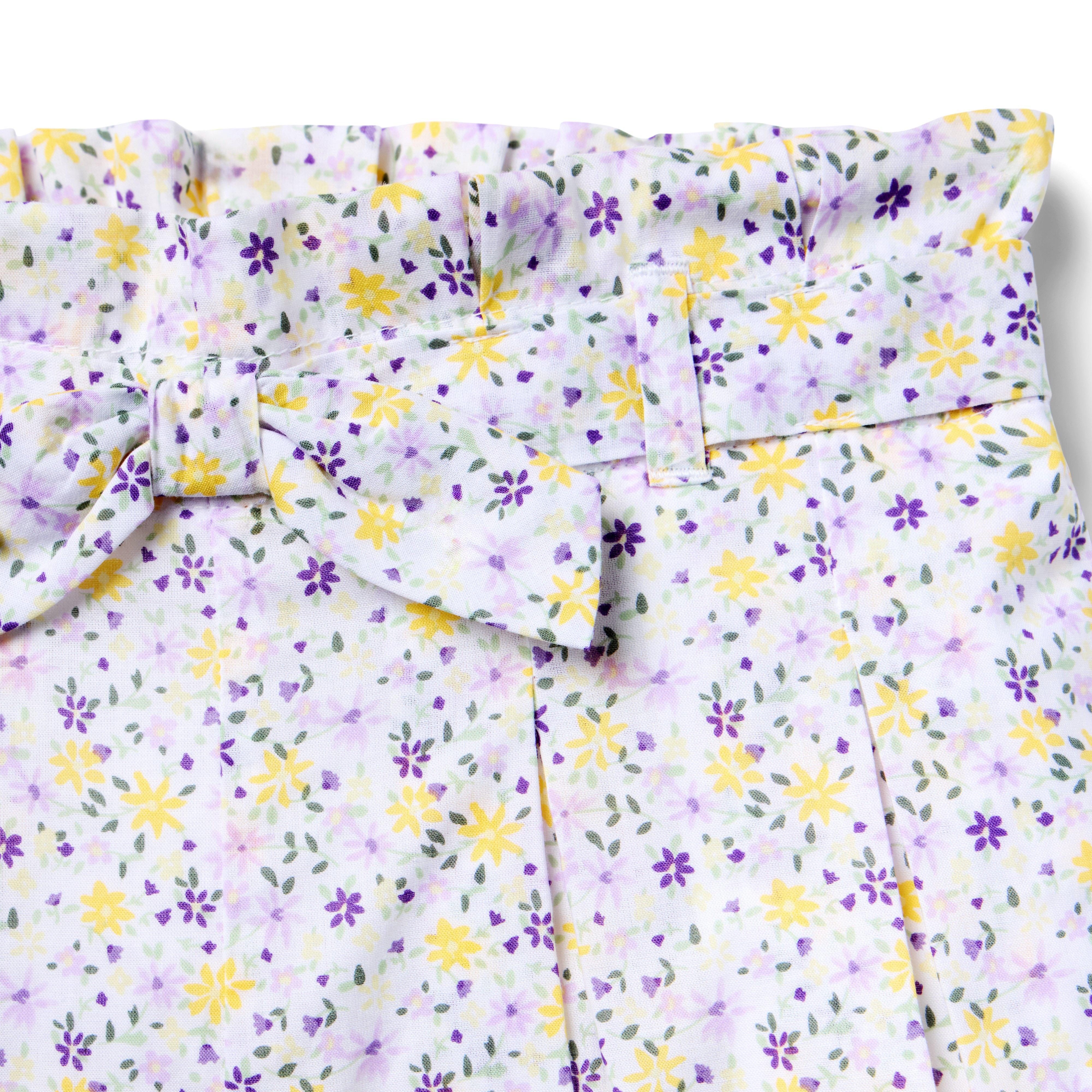 Ditsy Floral Pleated Paperbag Waist Short image number 2