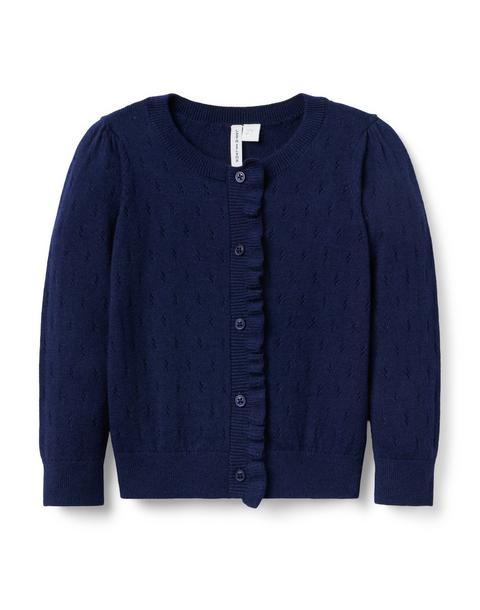 The Pointelle Ruffle Cardigan