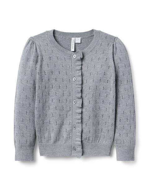The Pointelle Ruffle Cardigan