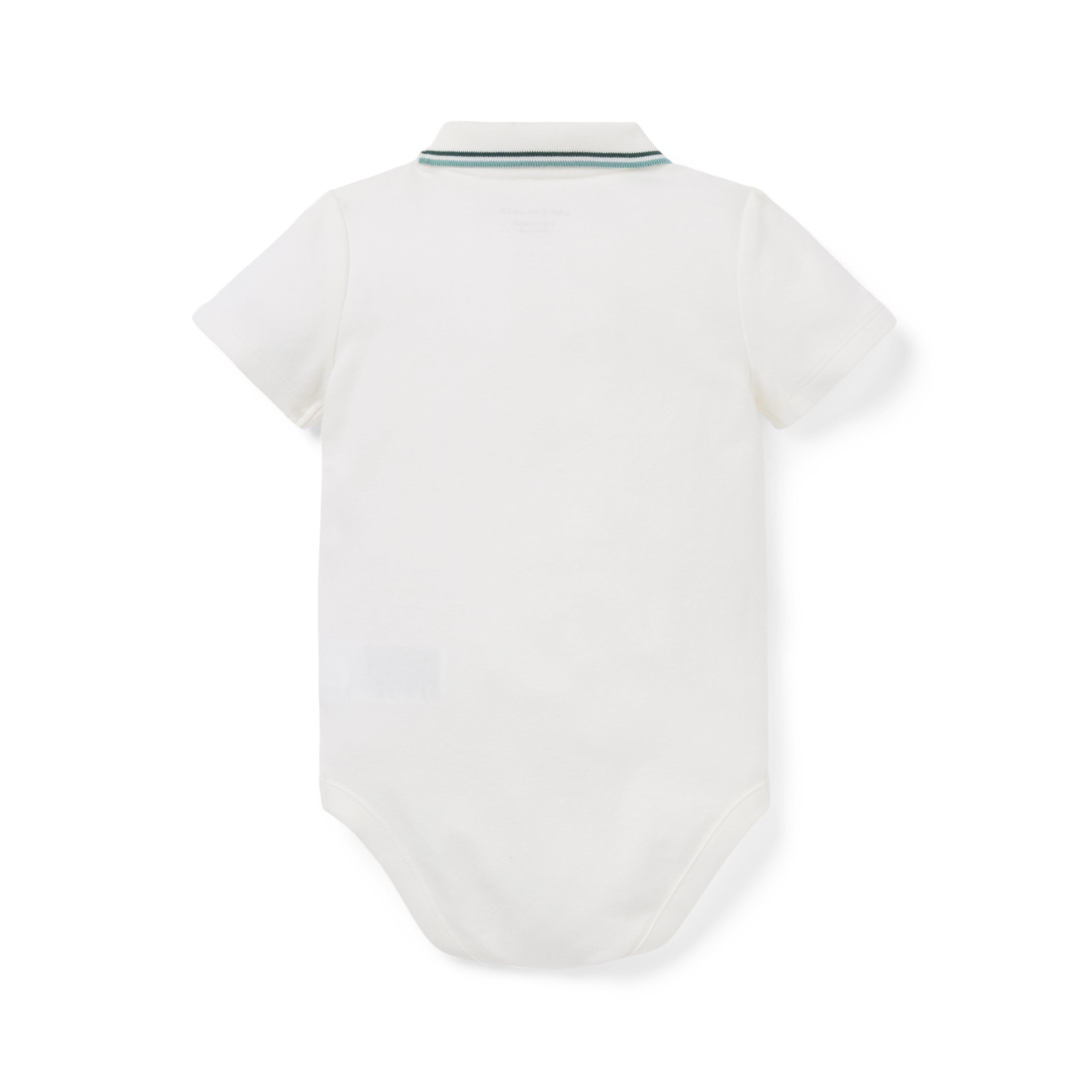 Baby Embroidered Dog Pique Polo Bodysuit image number 2
