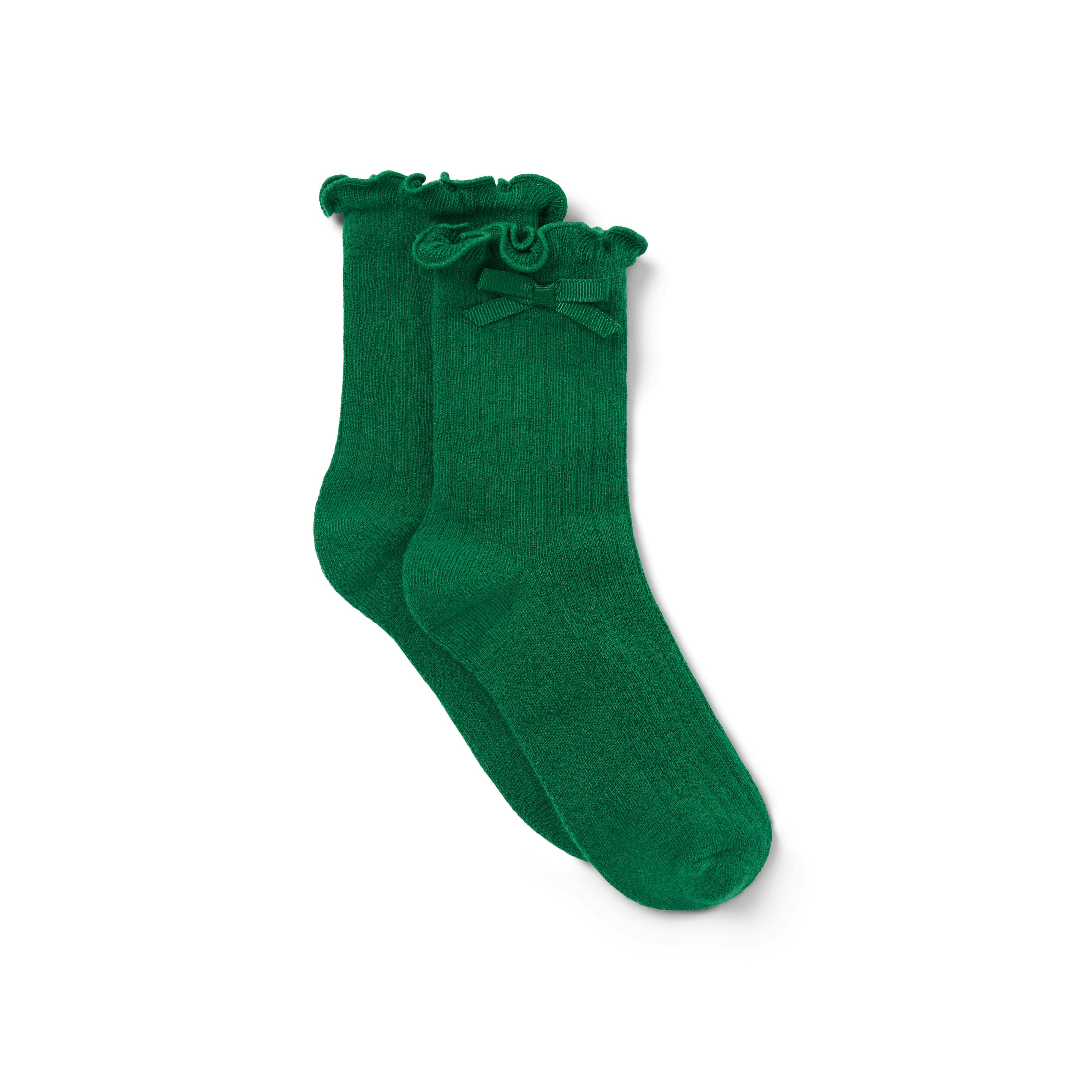 Ruffle Cuff Bow Sock