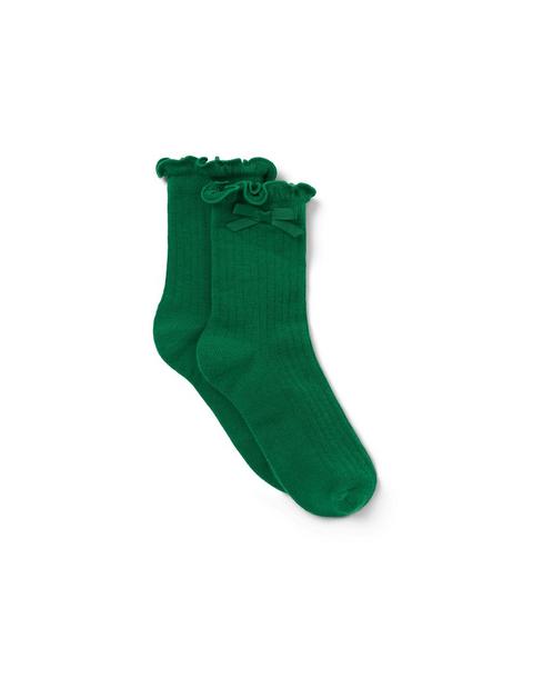 Ruffle Cuff Bow Sock