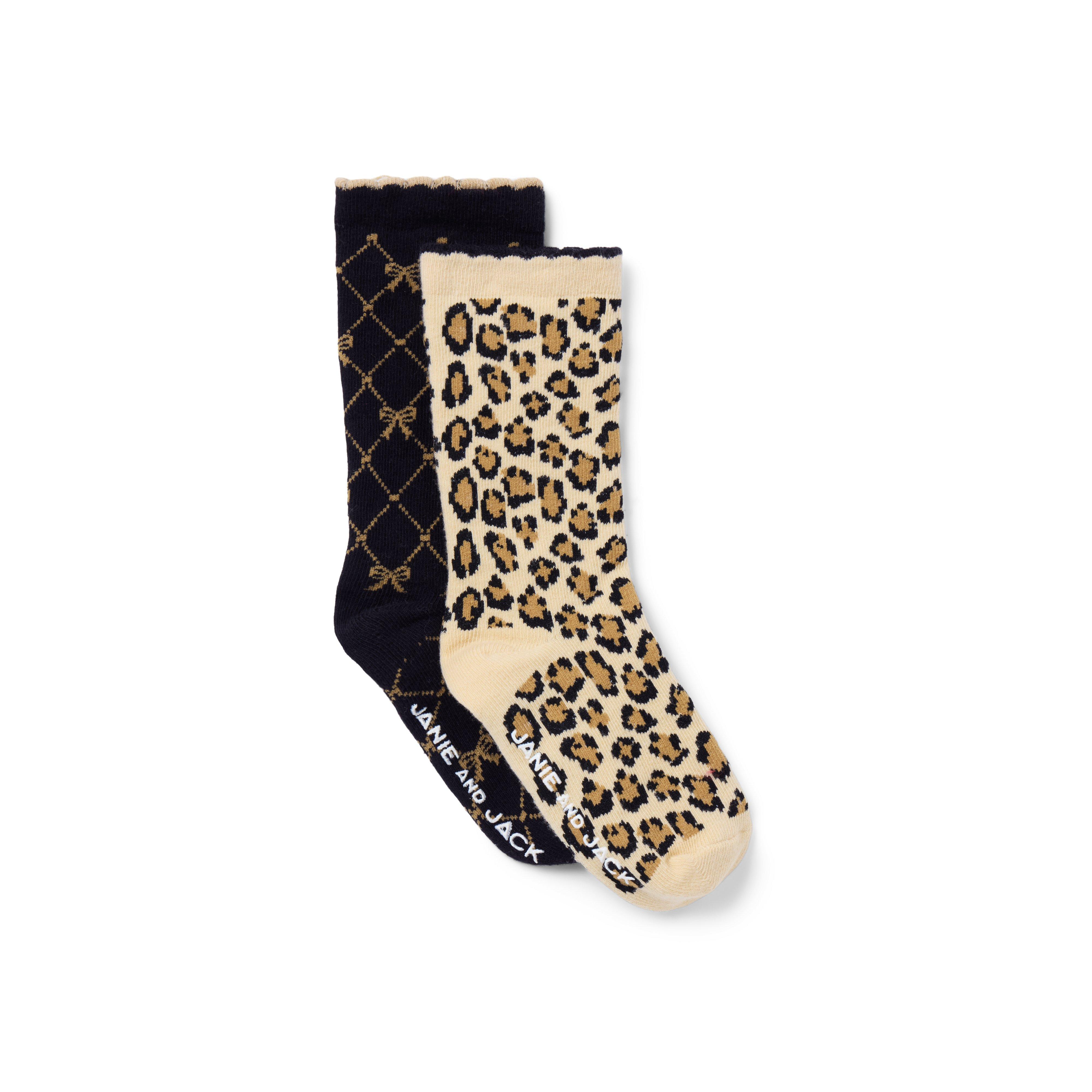 Leopard And Bow Sock 2-Pack