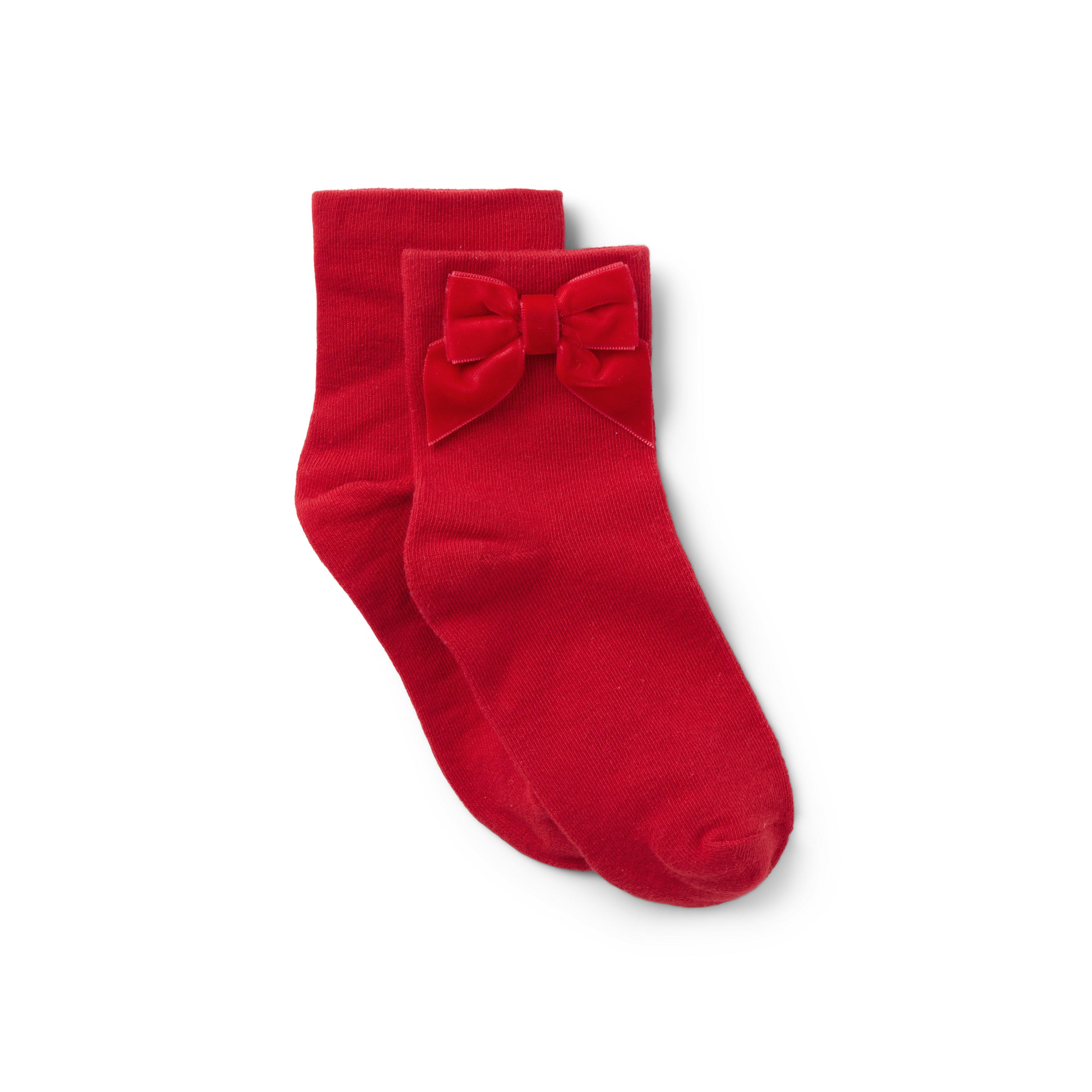 Velvet Bow Sock
