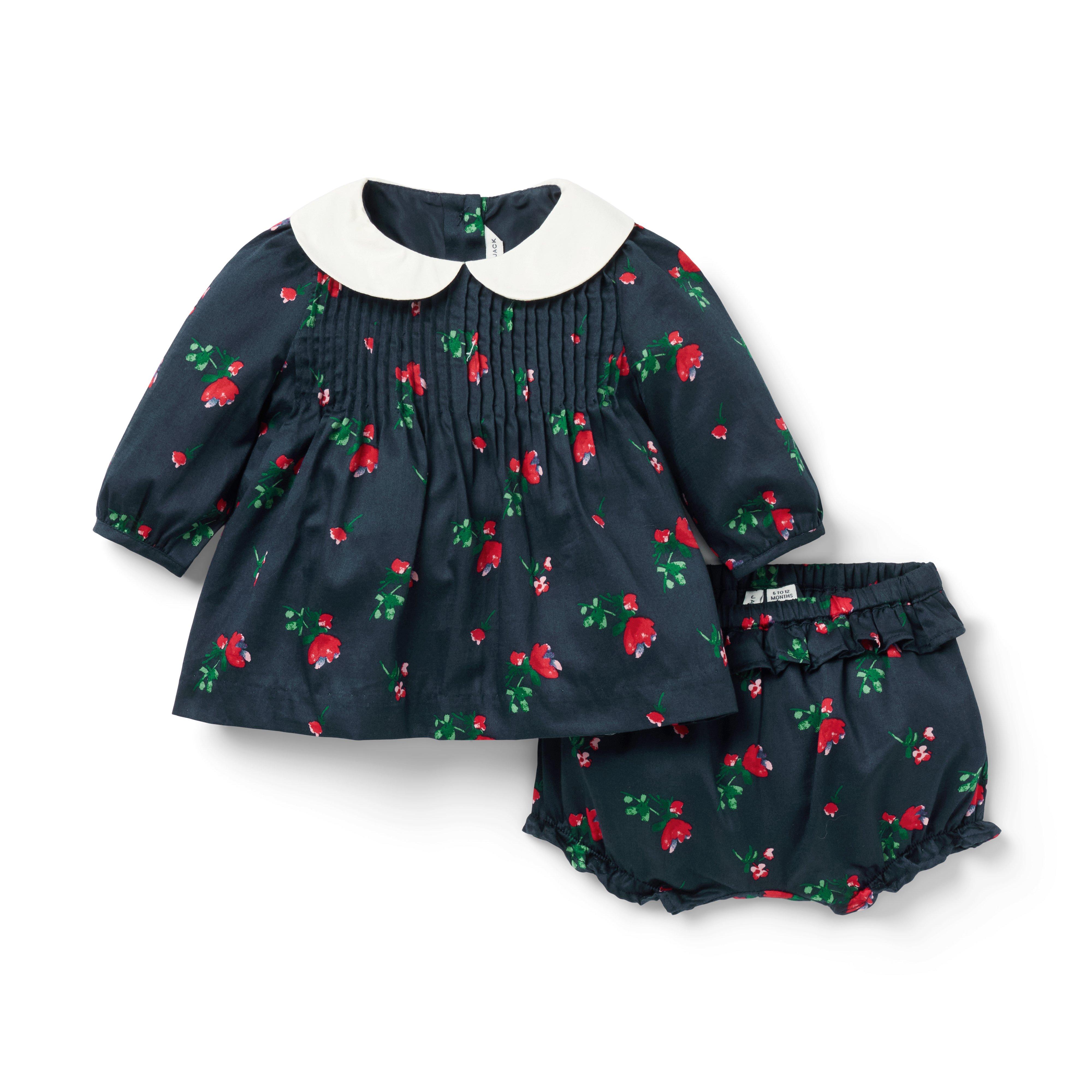 Baby Floral Pintuck Matching Set