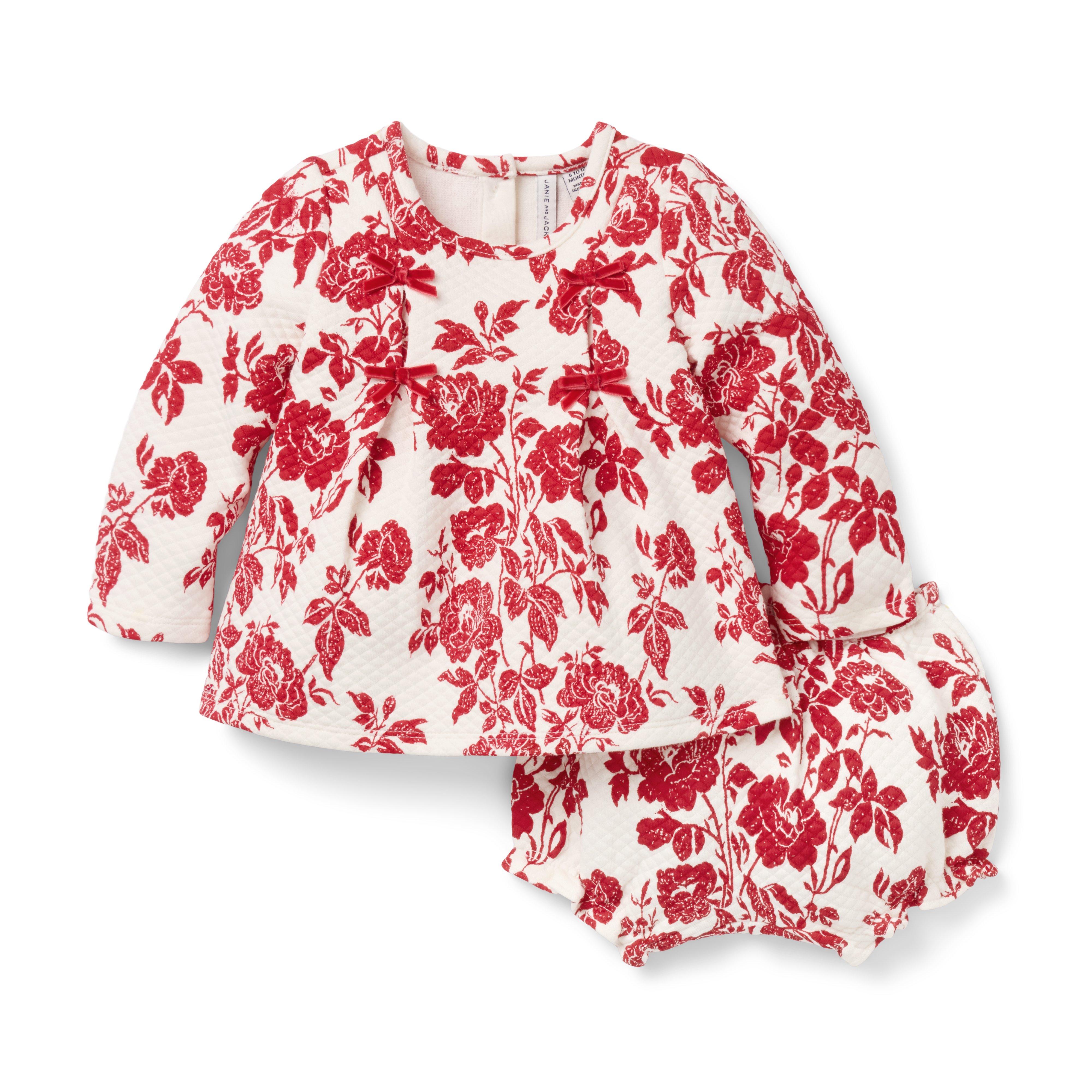 The Floral Quilted Bow Matching Baby Set