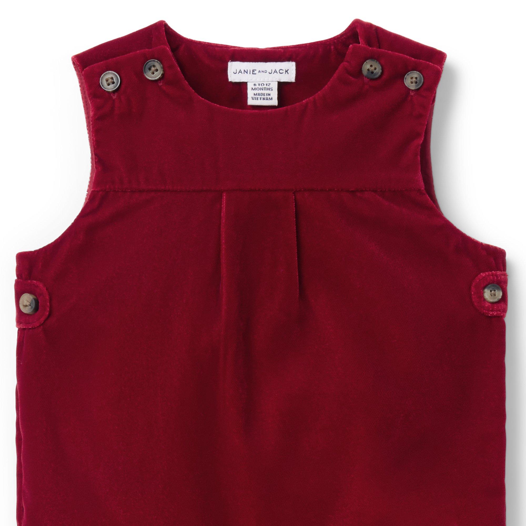The Holiday Velvet Baby Romper image number 1