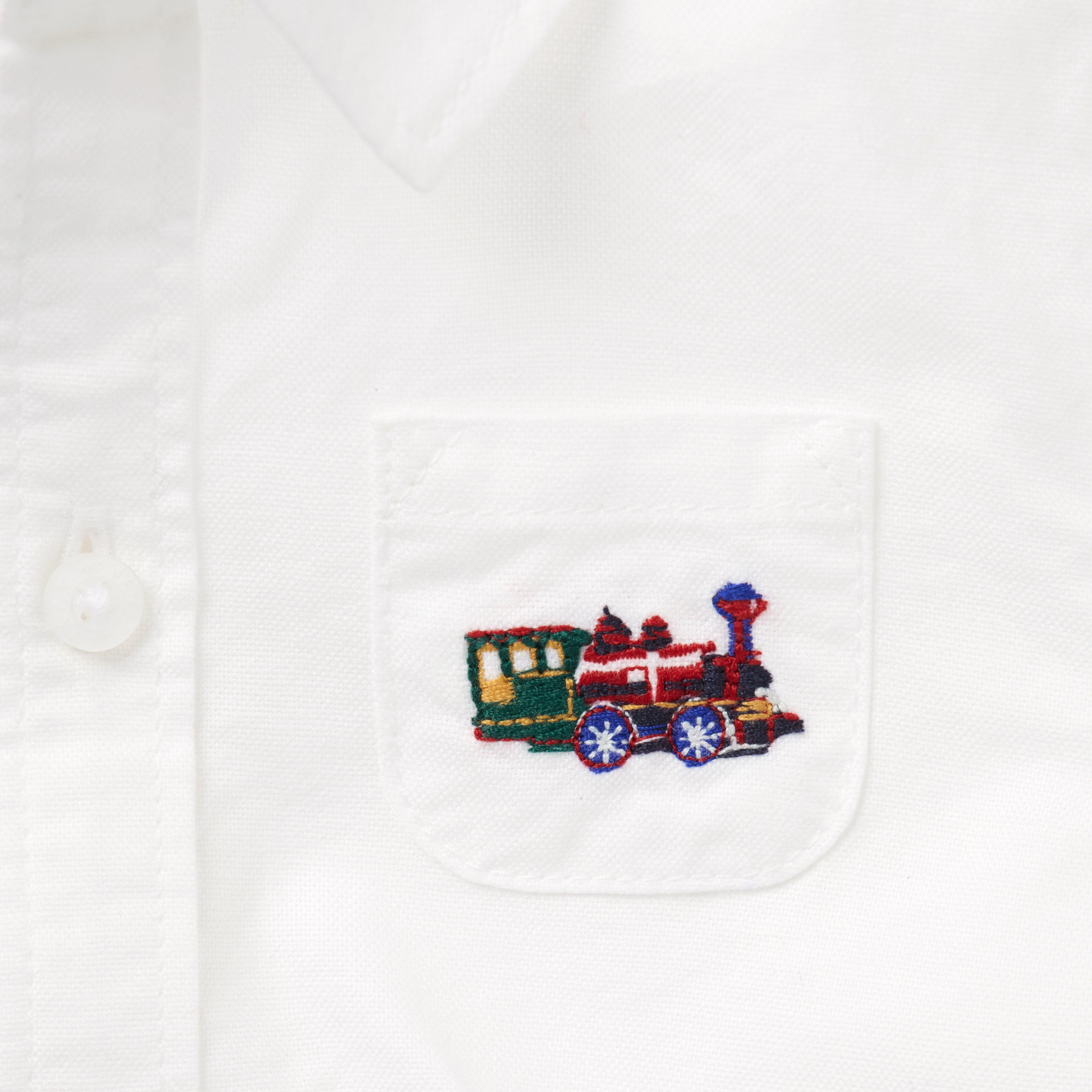 Baby Train Oxford Bodysuit image number 1