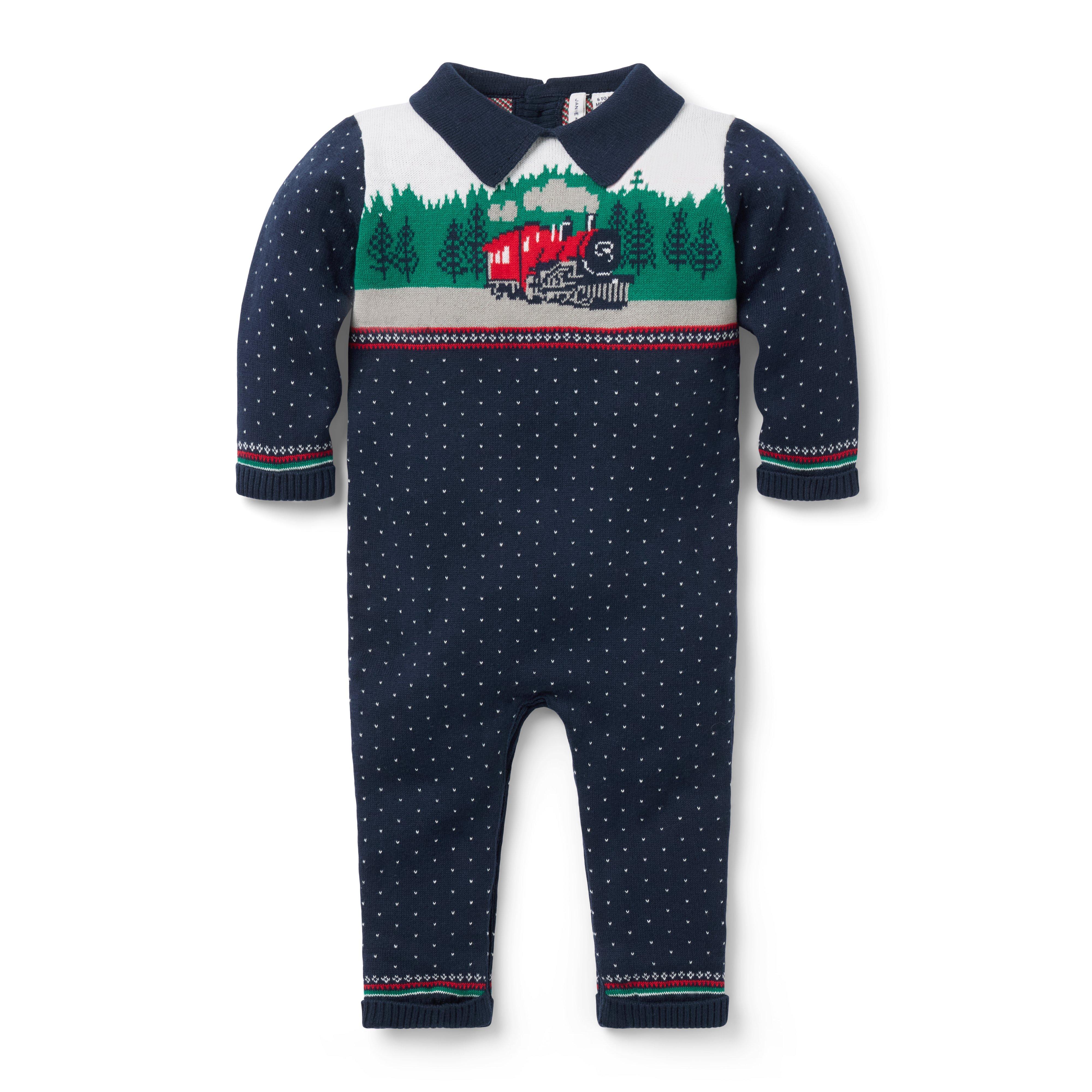 Baby Train Collared One-Piece