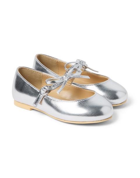 Metallic Bow Ballet Flat