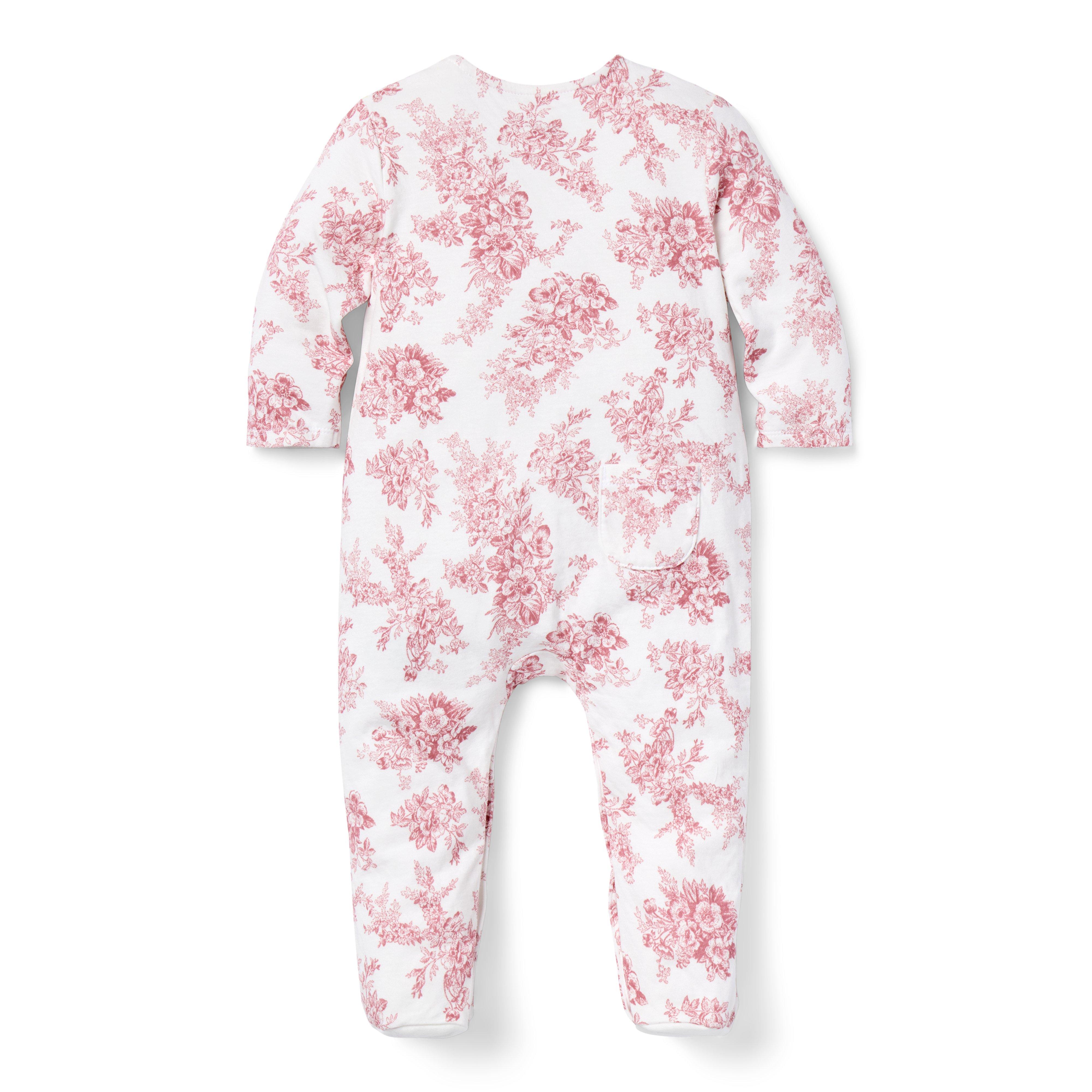 Baby Floral Toile Footed One-Piece image number 1