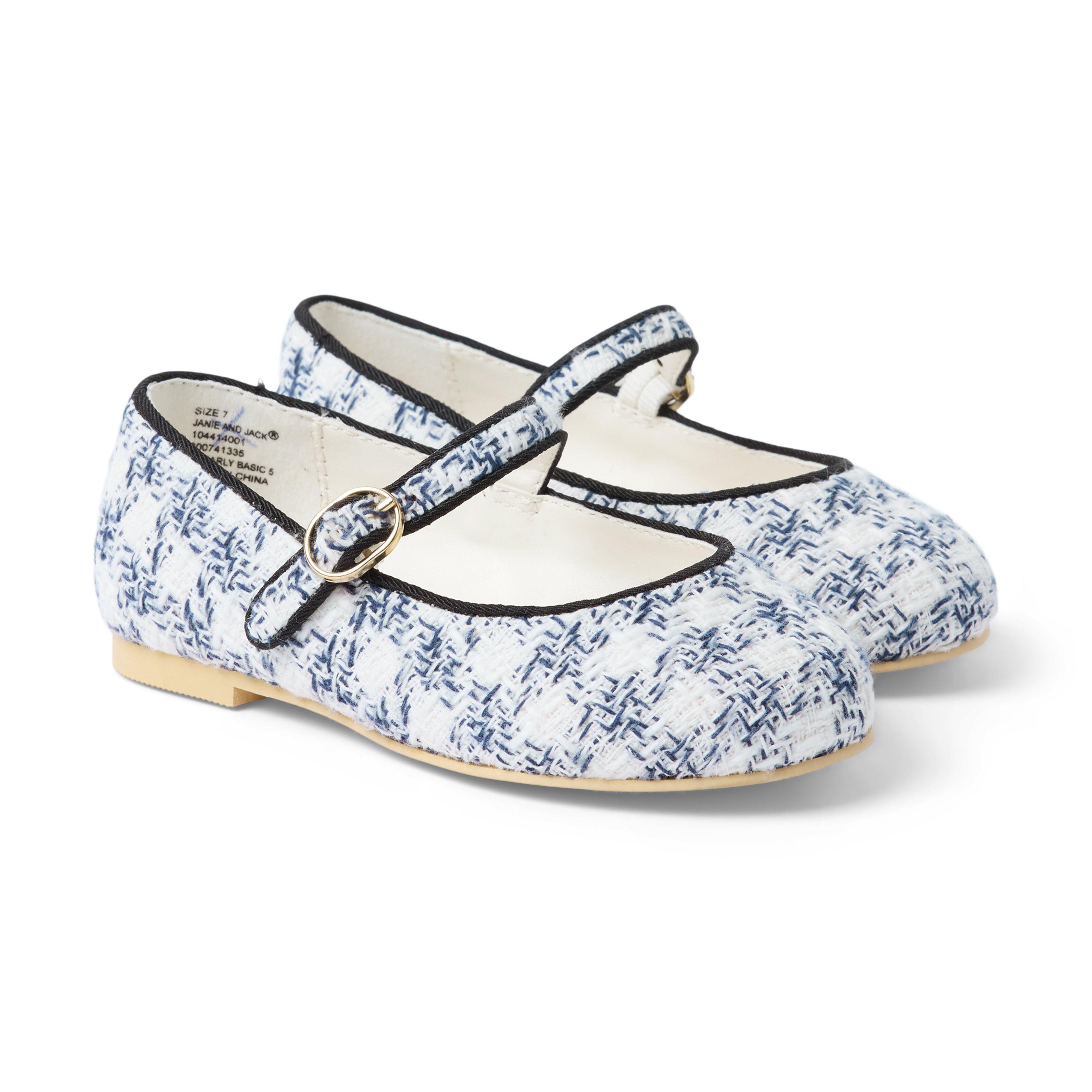 Houndstooth Tweed Ballet Flat