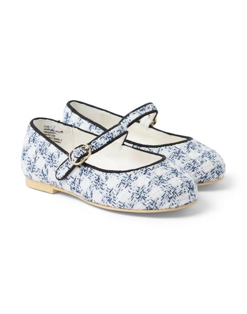 Houndstooth Tweed Ballet Flat