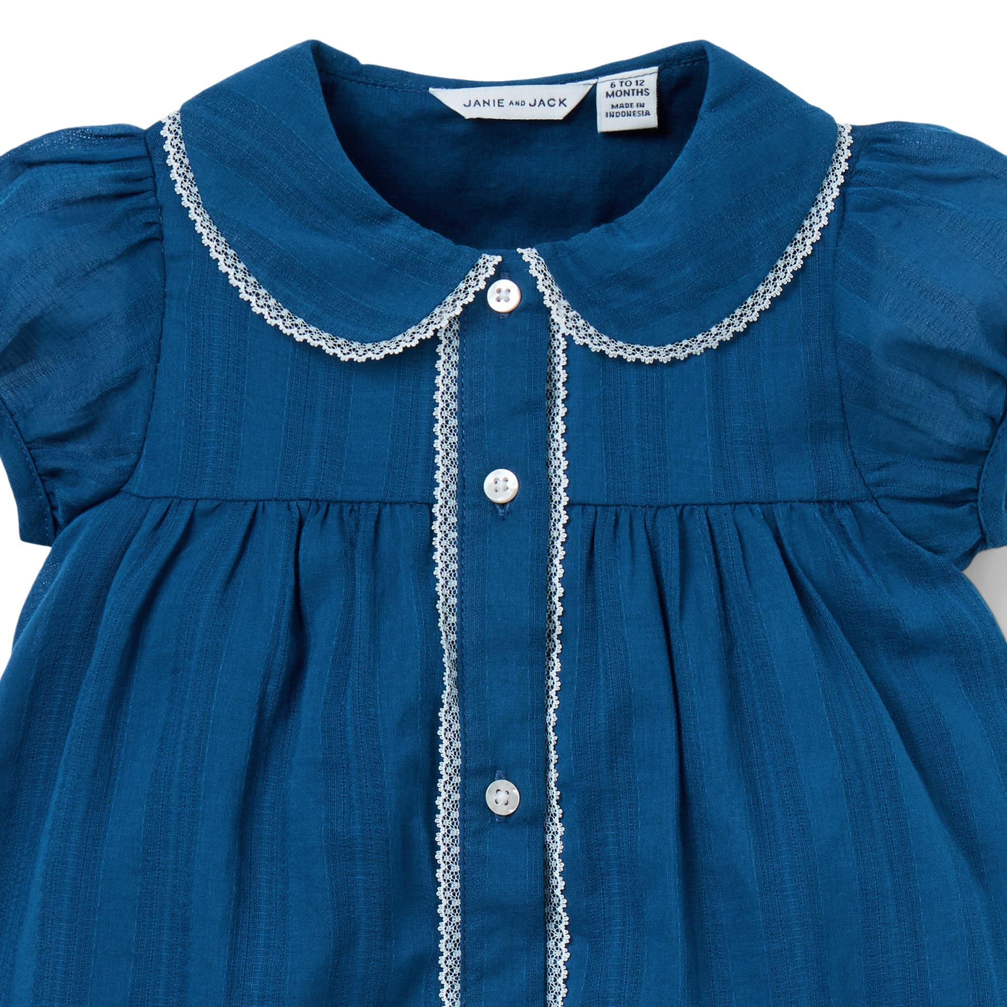 Baby Textured Stripe Collar Dress image number 1