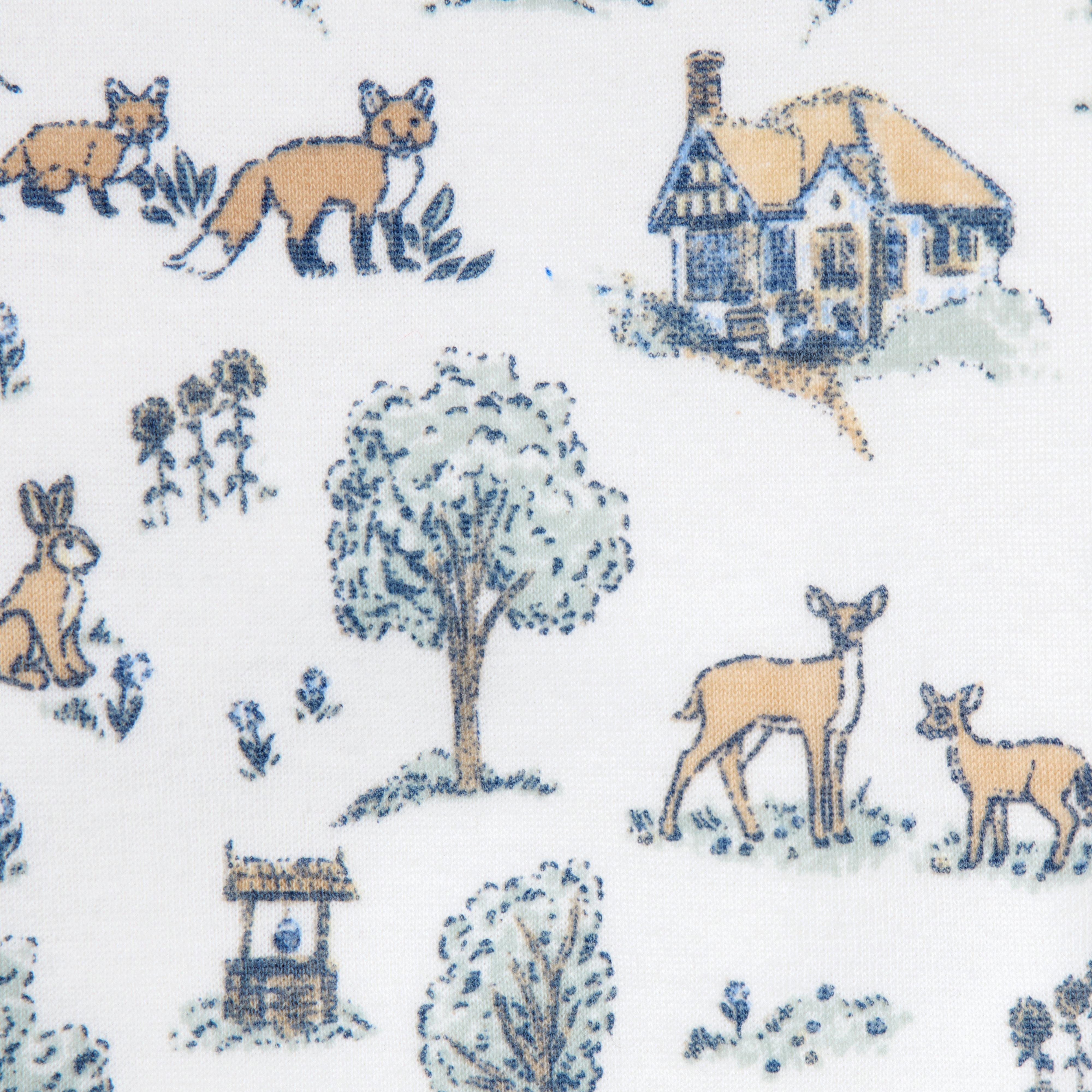 Baby Woodland Toile Wrap Footed One-Piece image number 1