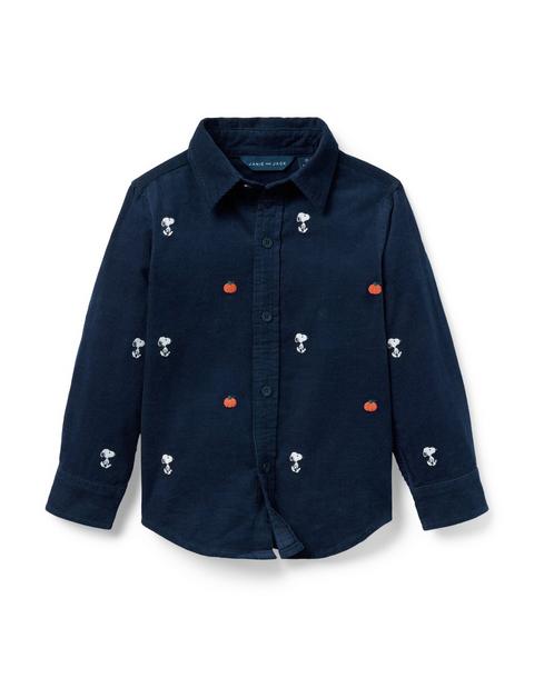 Peanuts Snoopy Embroidered Corduroy Shirt