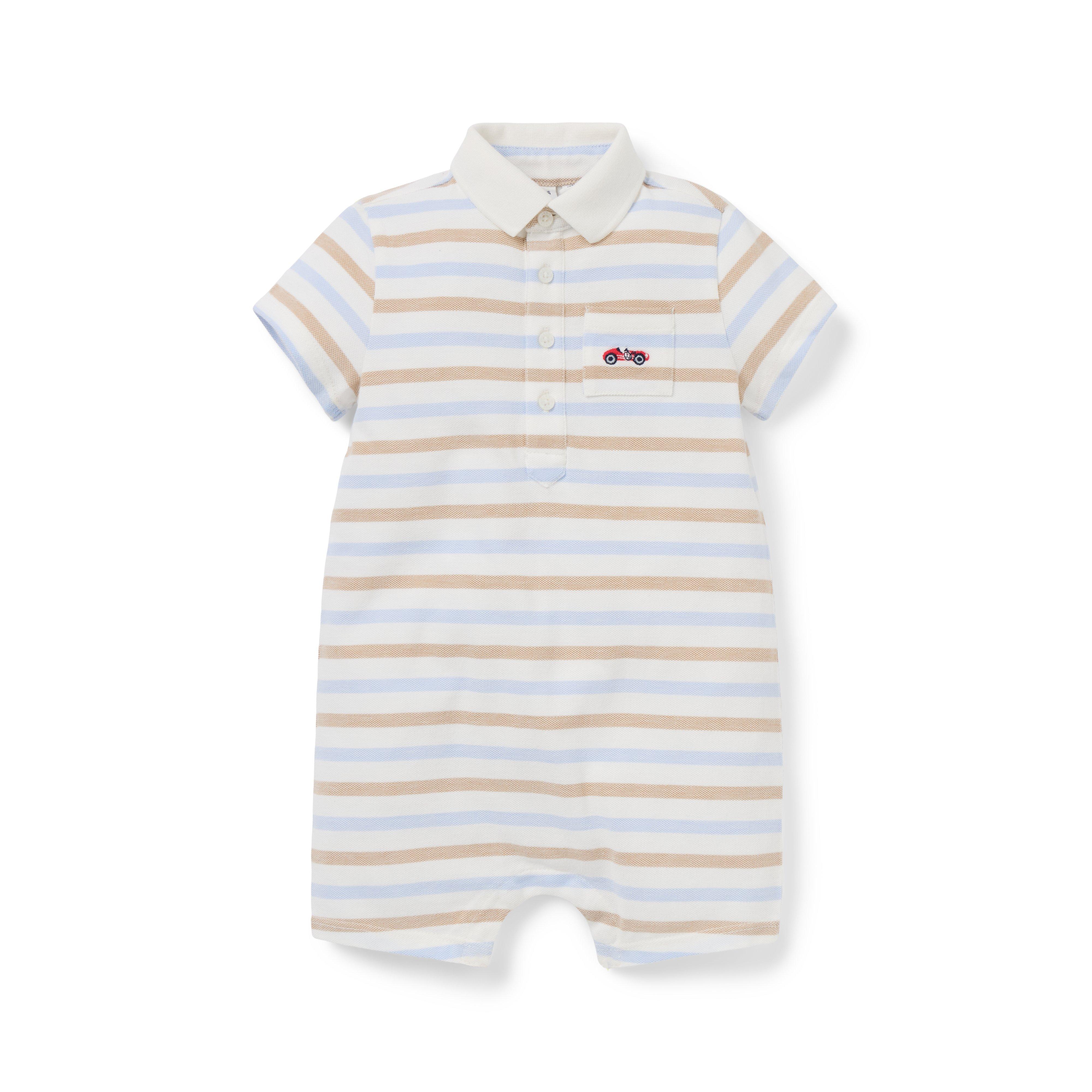 Baby Striped Race Car Romper