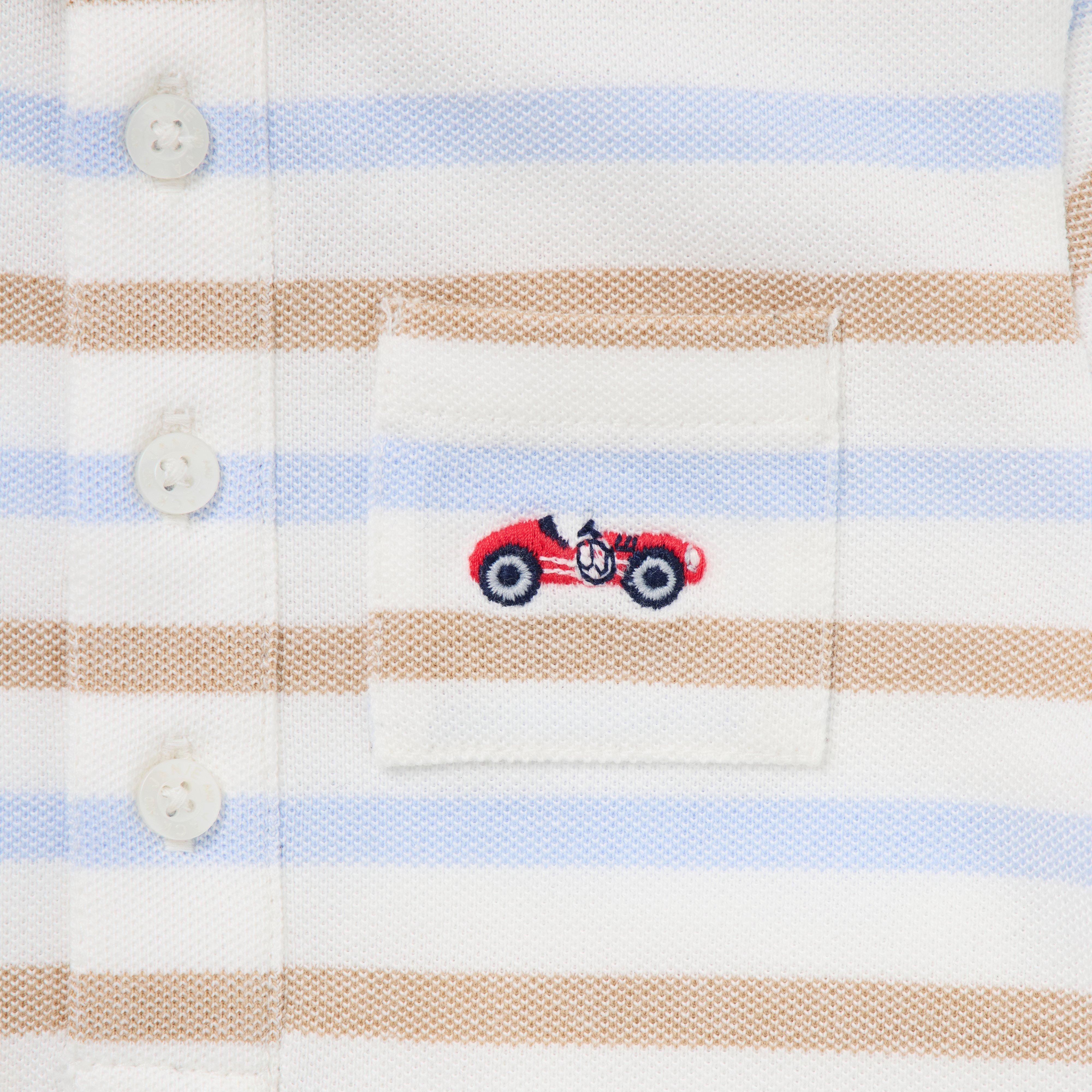 Baby Striped Race Car Romper image number 1