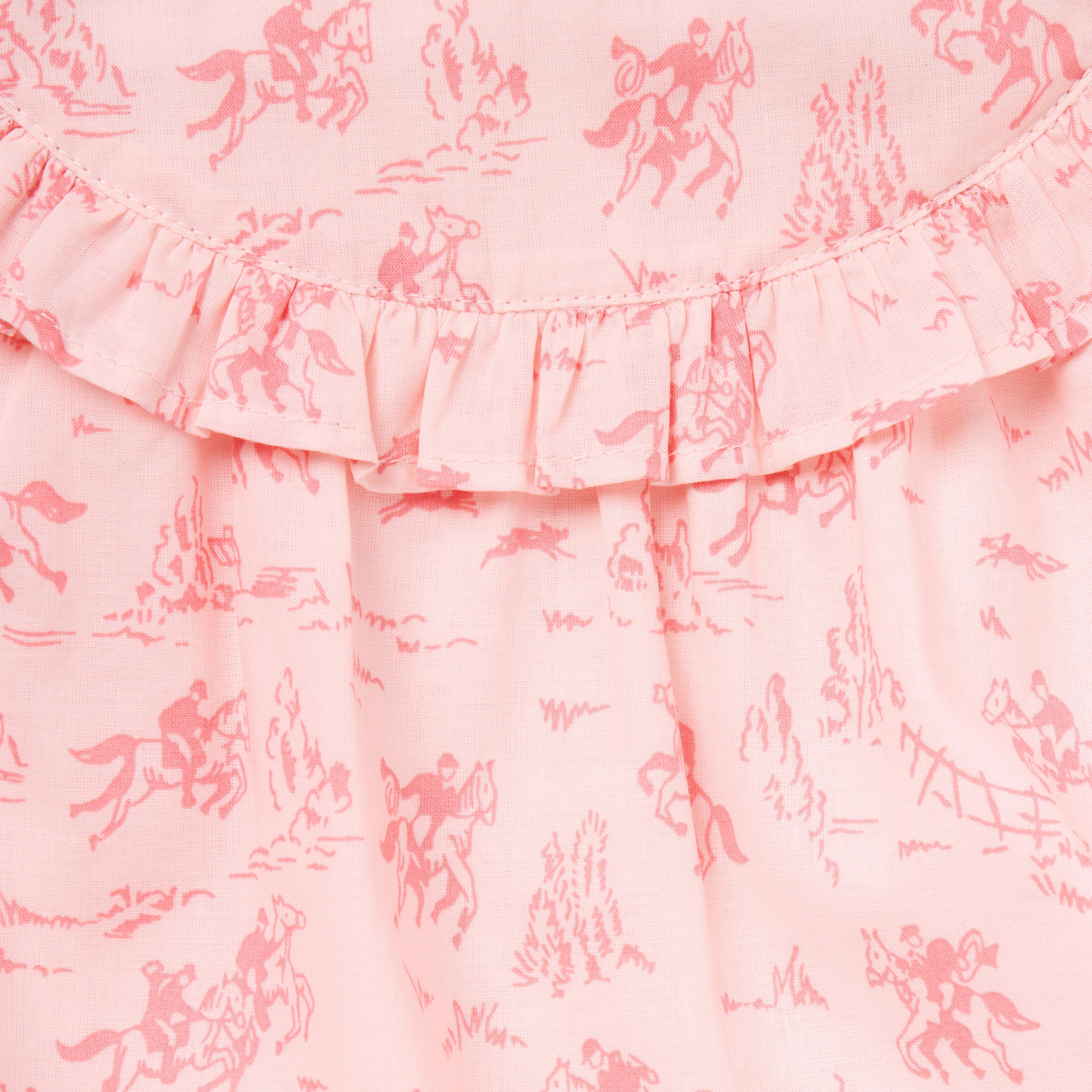 Baby Western Toile Ruffle Romper image number 1
