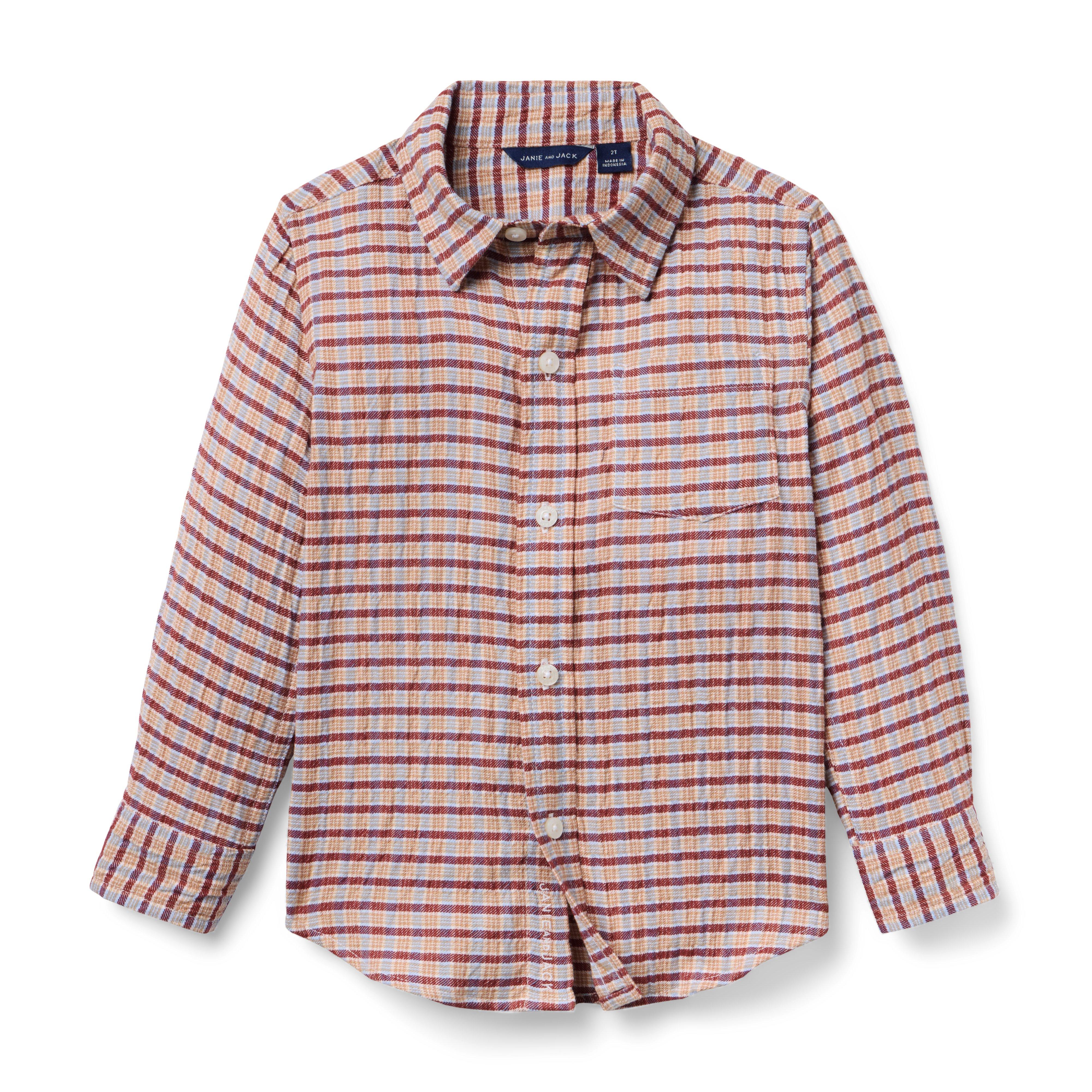 Plaid Seersucker Twill Shirt