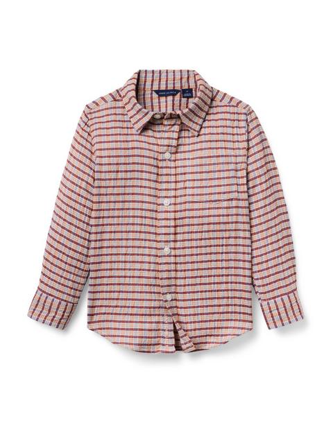 Plaid Seersucker Twill Shirt