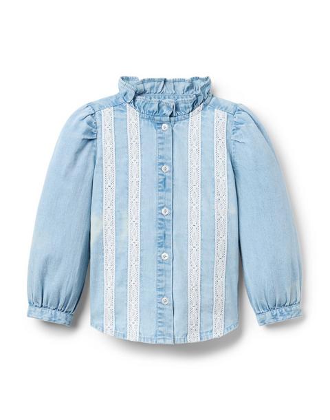 Chambray Lace Top