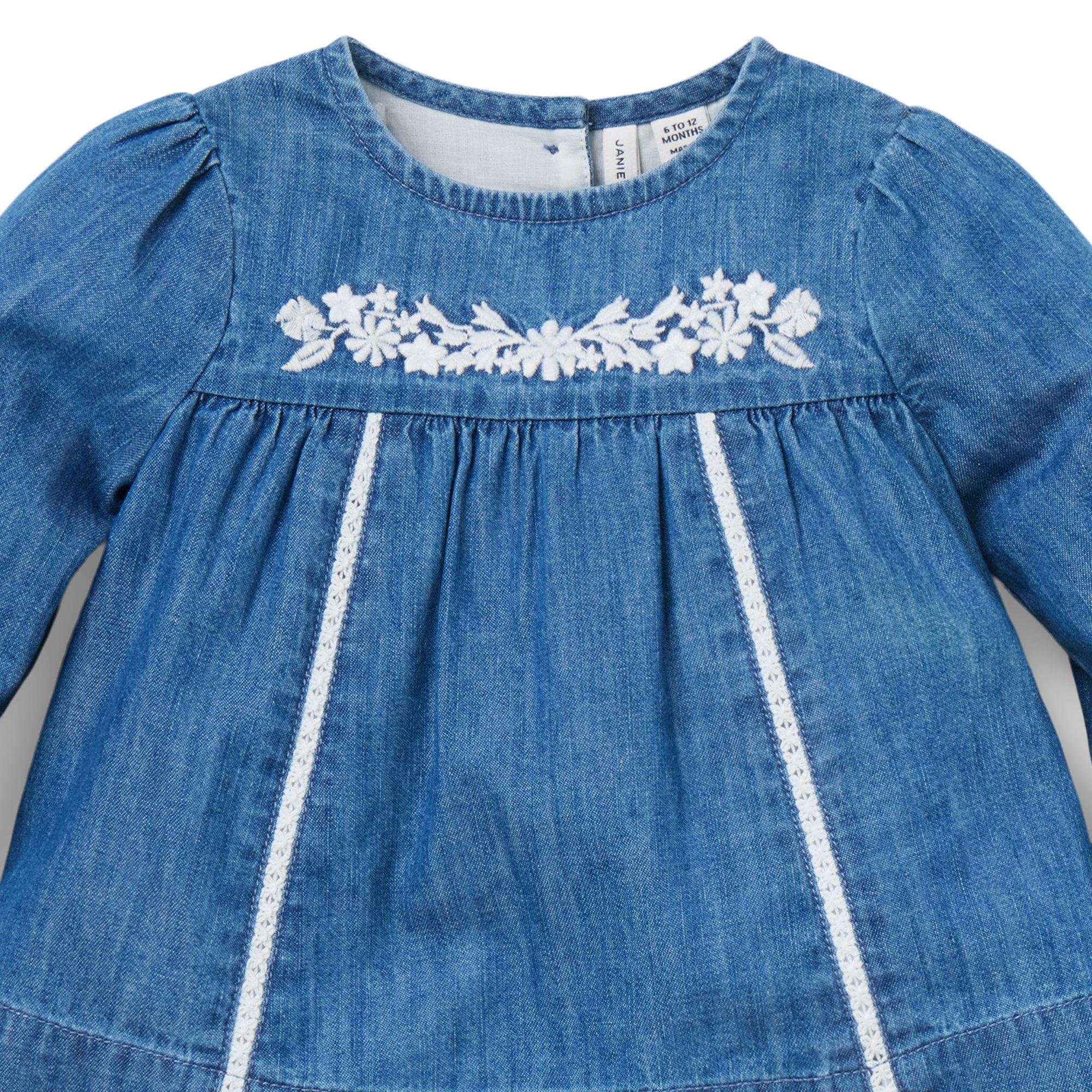 The Embroidered Chambray Matching Baby Set image number 1