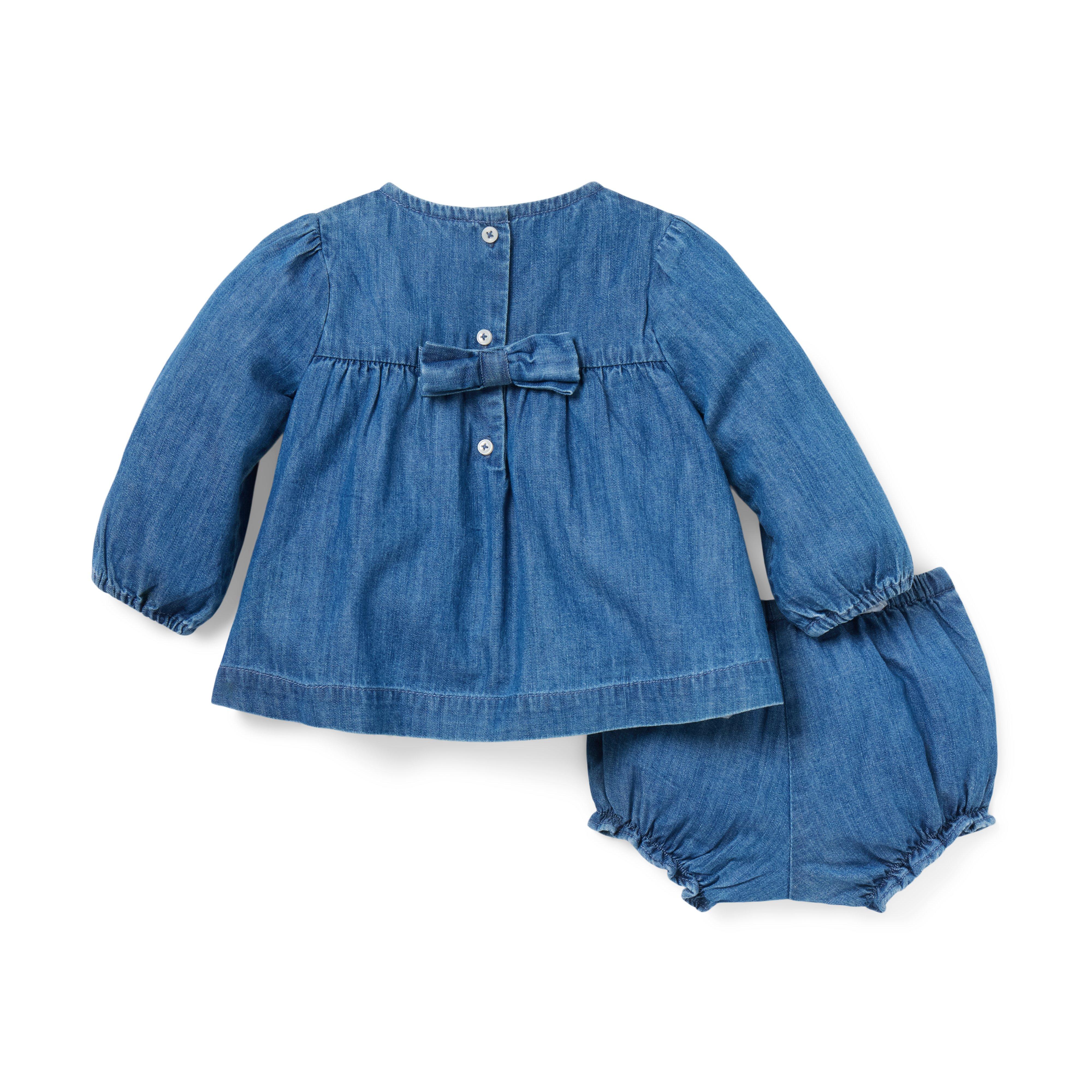 The Embroidered Chambray Matching Baby Set image number 2