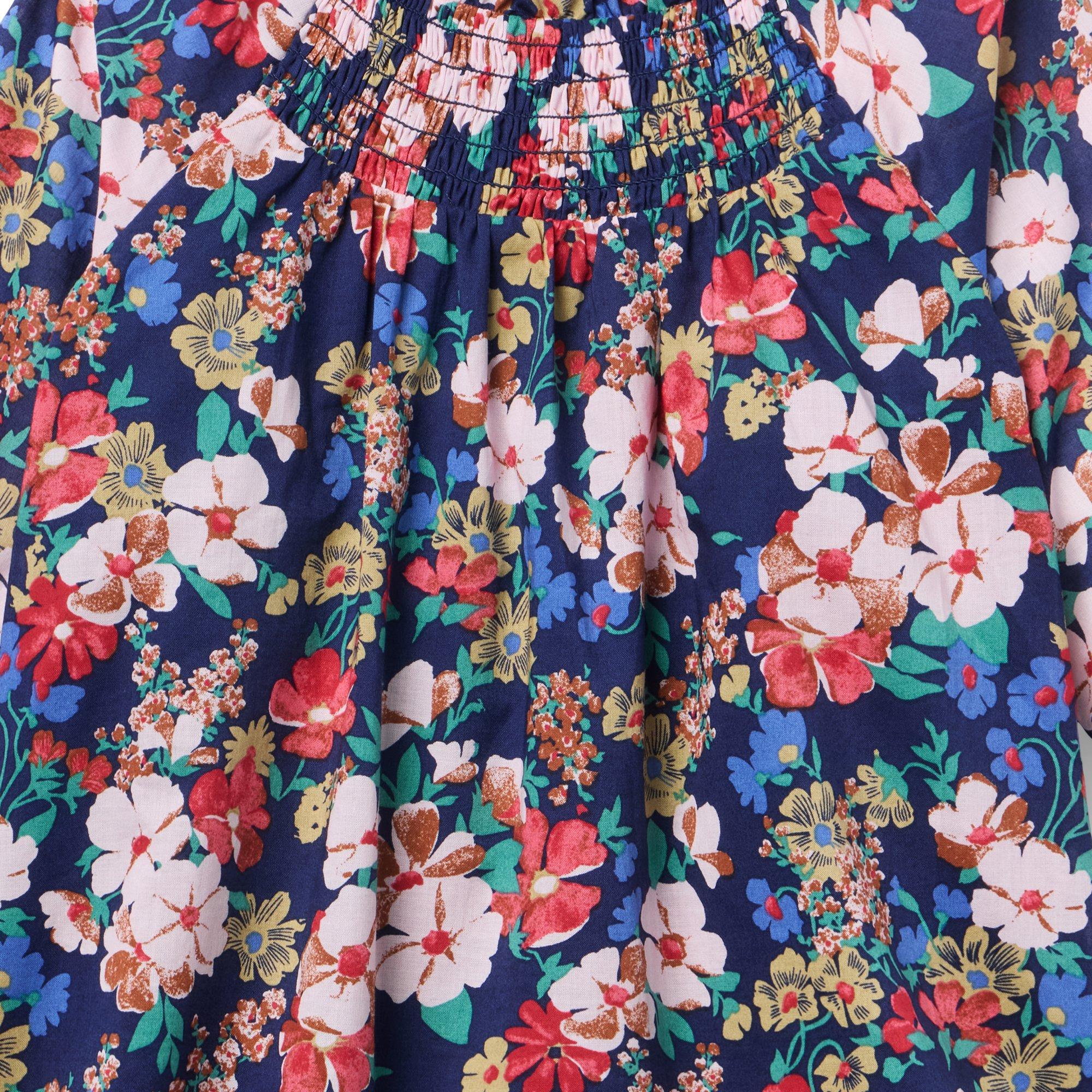 Floral Ruffle Smocked Top  image number 1
